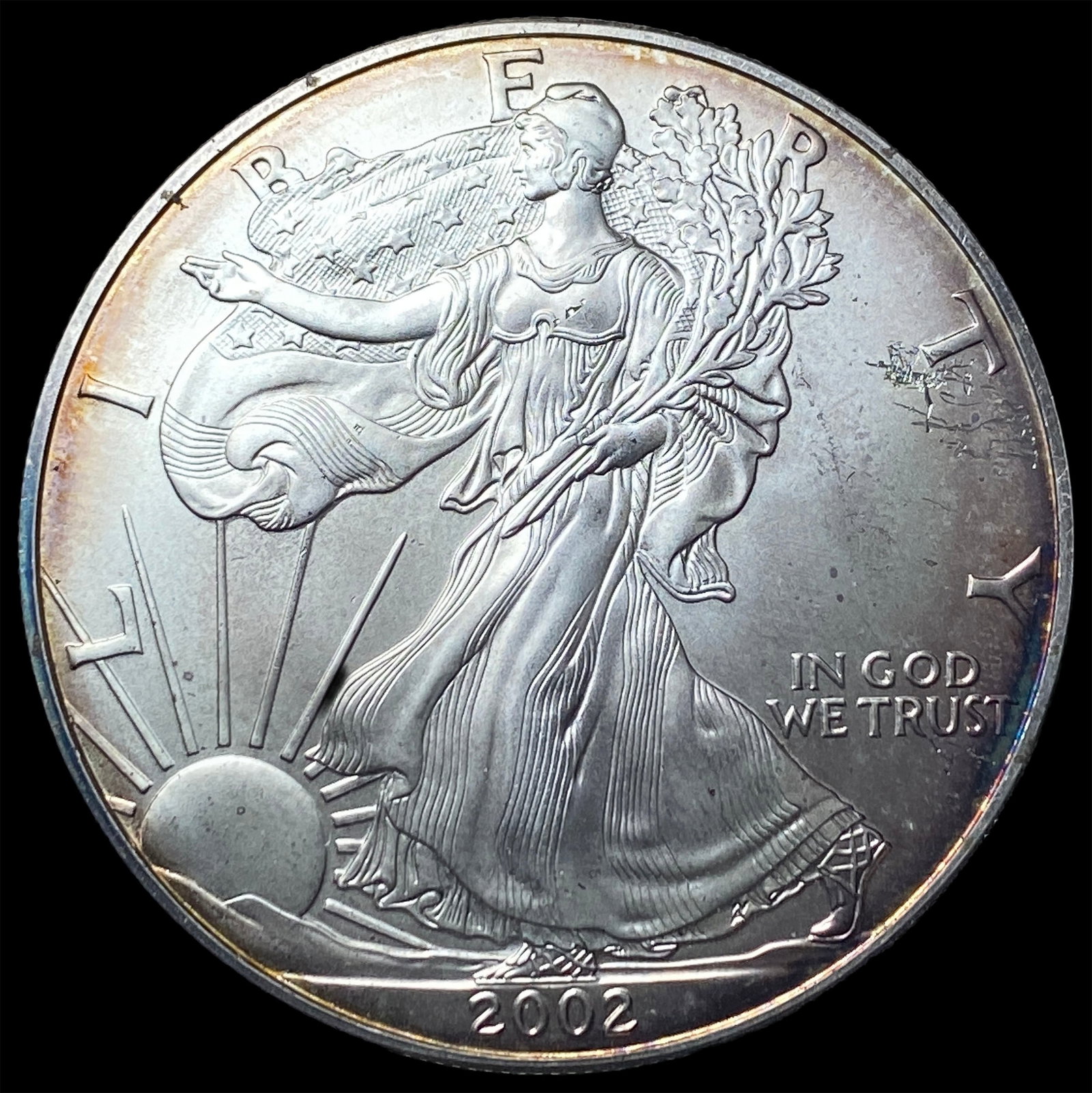 2002 1 oz Silver American Eagle $1 GEM BU (1 of 2)