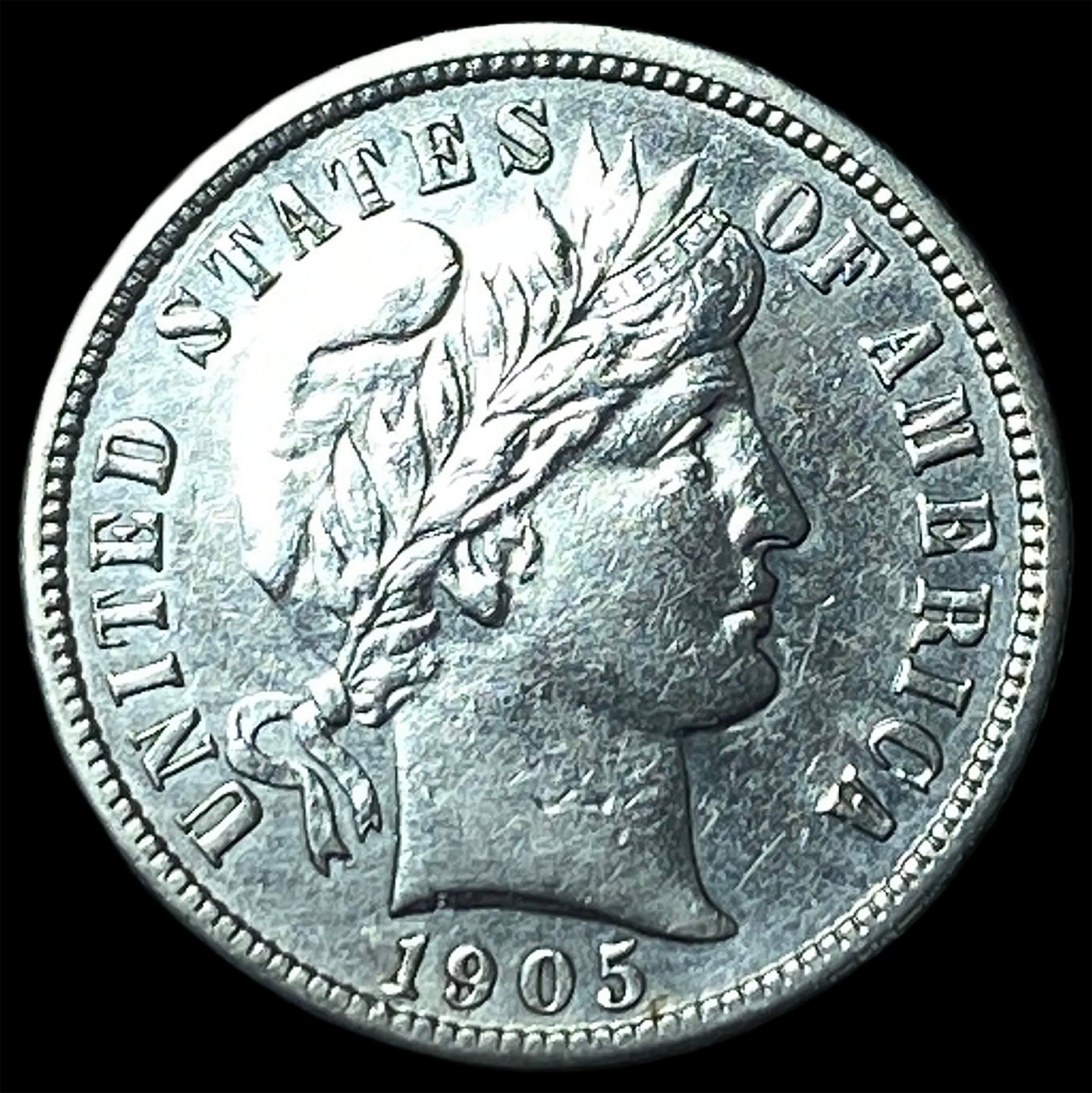 1905-S Silver Barber Dime CLOSELY UNCIRCULATED: 1905-S Silver Barber Dime CLOSELY UNCIRCULATED