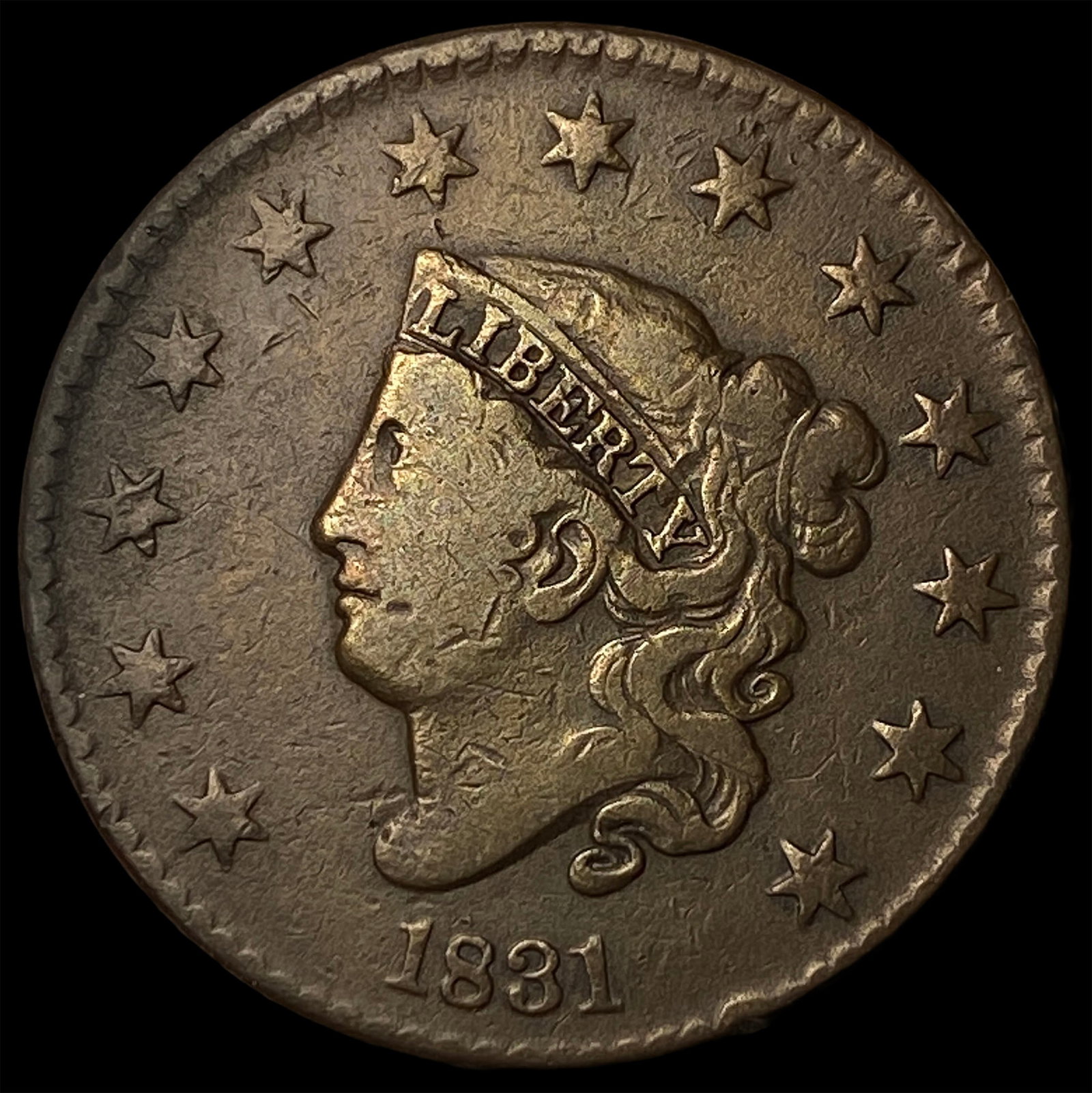 1831 Coronet Head Large Cent LIGHTLY CIRCULATED: 1831 Coronet Head Large Cent LIGHTLY CIRCULATED