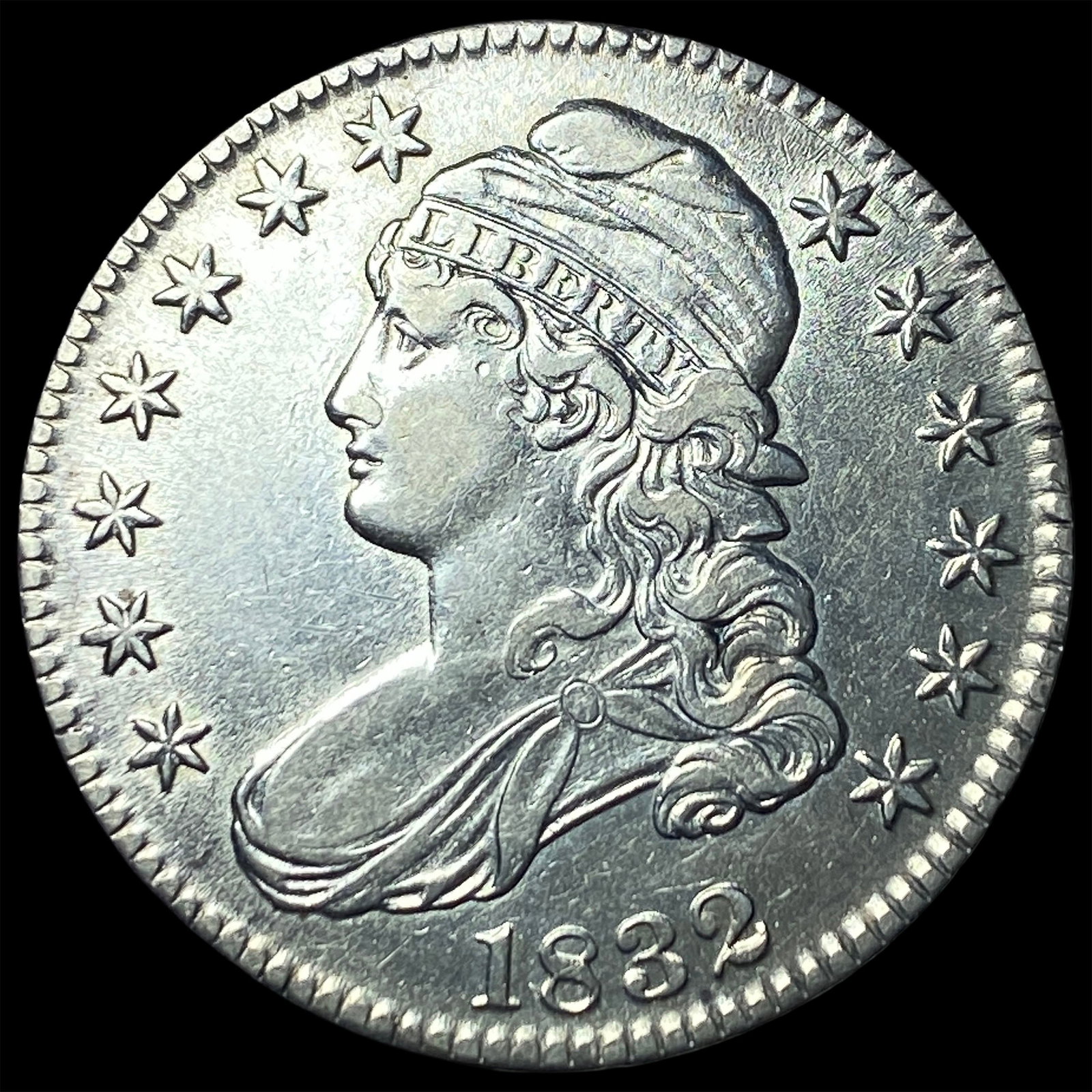 1832 Capped Bust Half Dollar CLOSELY UNCIRCULATED: 1832 Capped Bust Half Dollar CLOSELY UNCIRCULATED