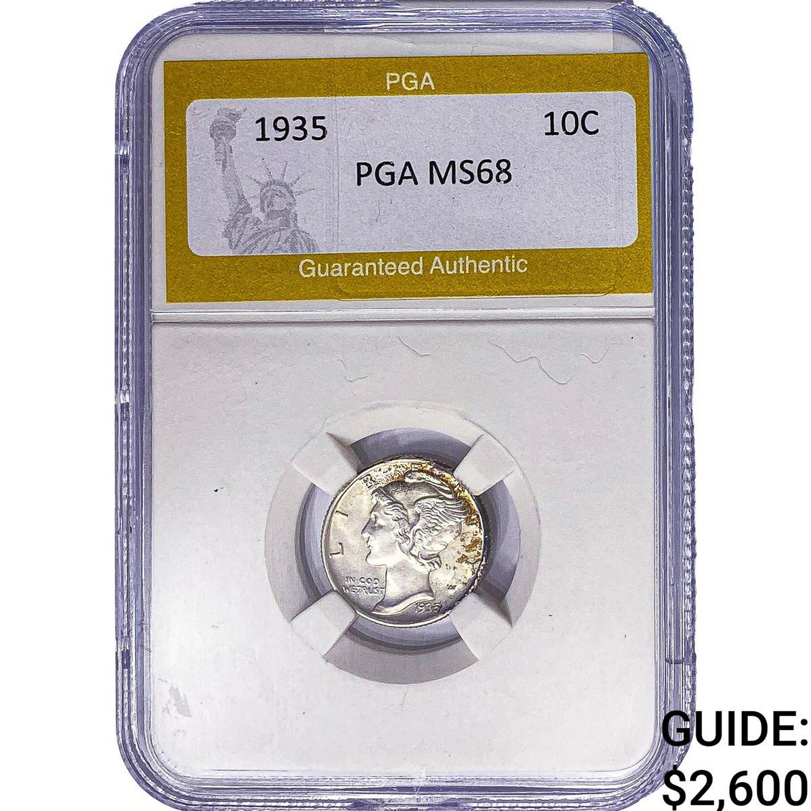 1935 Mercury Silver Dime PGA MS68: 1935 Mercury Silver Dime PGA MS68