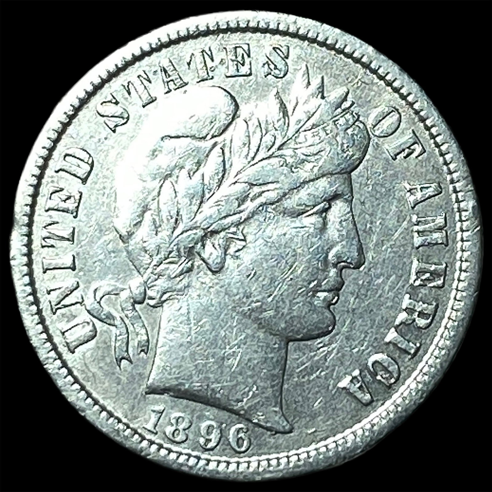 1896-S Silver Barber Dime CLOSELY UNCIRCULATED: 1896-S Silver Barber Dime CLOSELY UNCIRCULATED