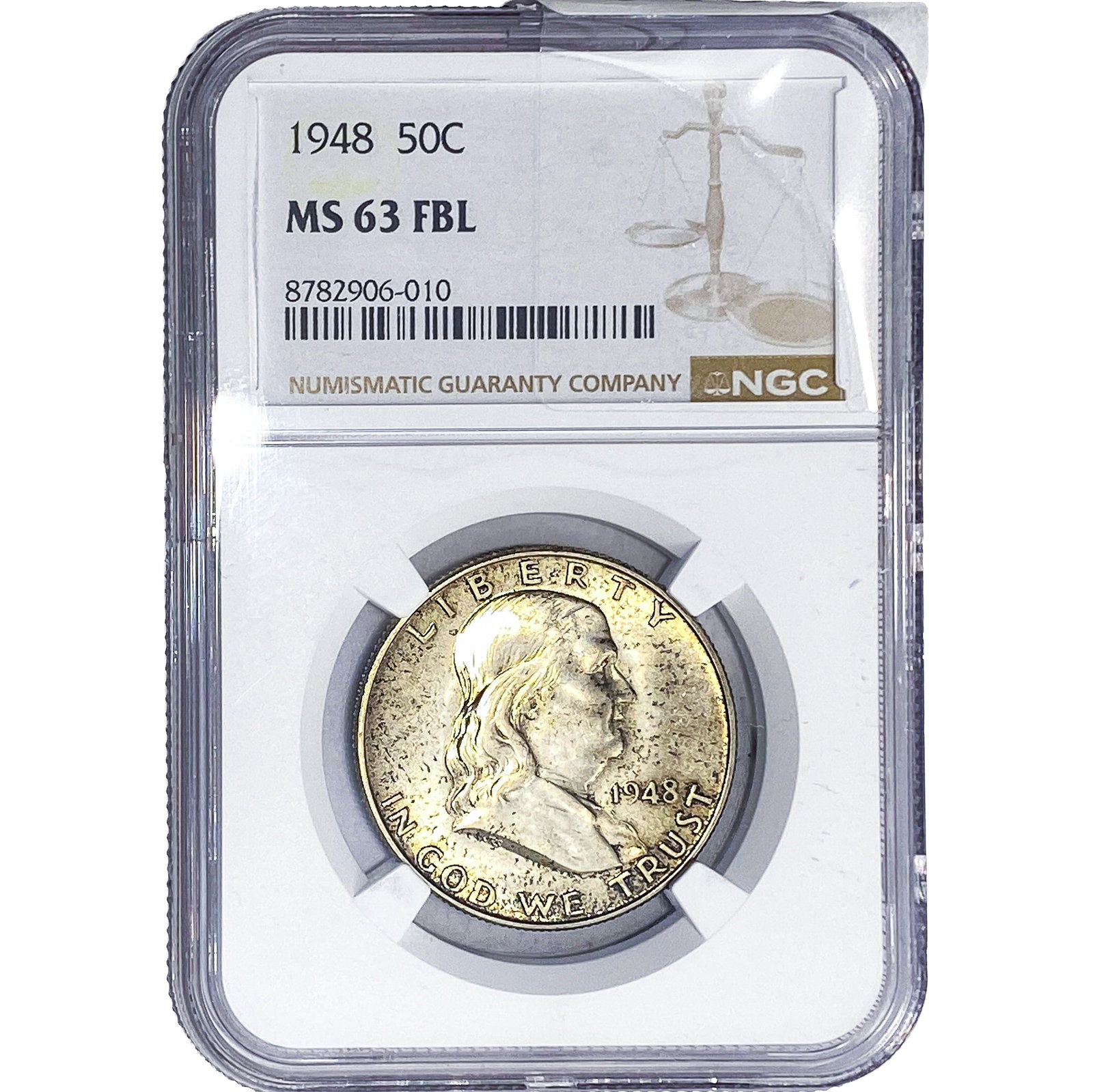 1948 Franklin Half Dollar NGC MS63 FBL: 1948 Franklin Half Dollar NGC MS63 FBL