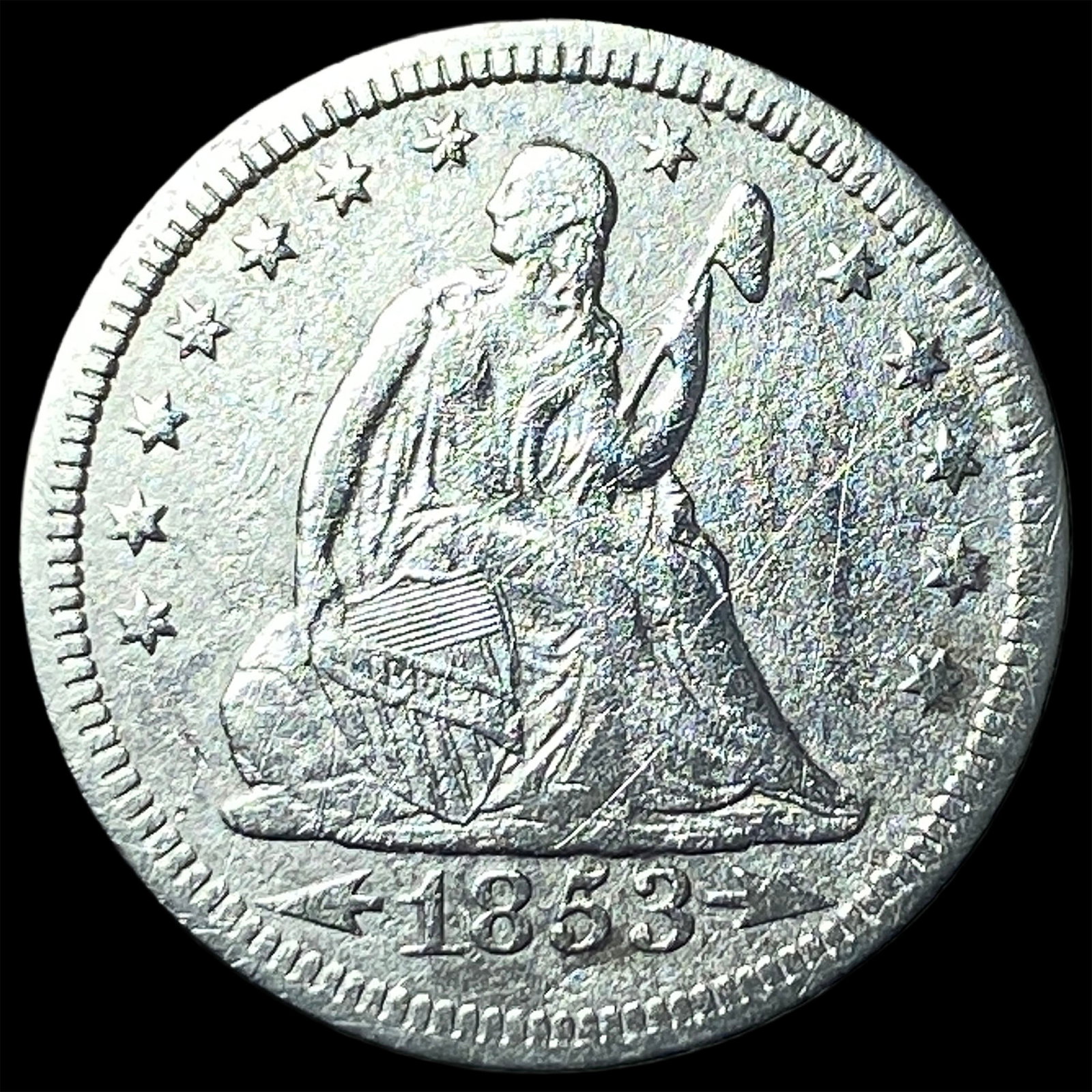 1853 Arrows Seated Liberty Quarter HIGH GRADE: 1853 Arrows Seated Liberty Quarter HIGH GRADE