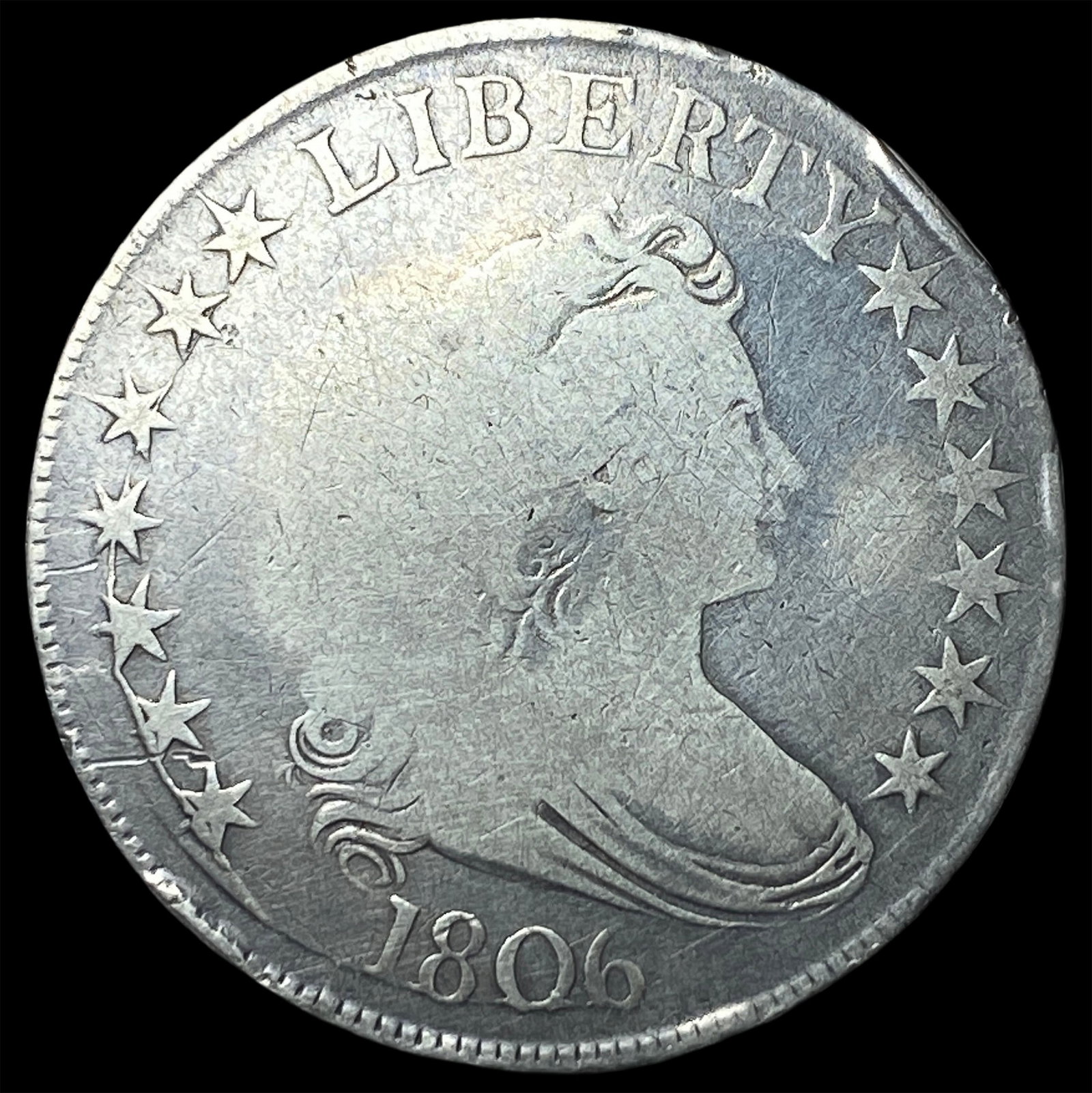 1806 Draped Bust Half Dollar LIGHTLY CIRCULATED: 1806 Draped Bust Half Dollar LIGHTLY CIRCULATED