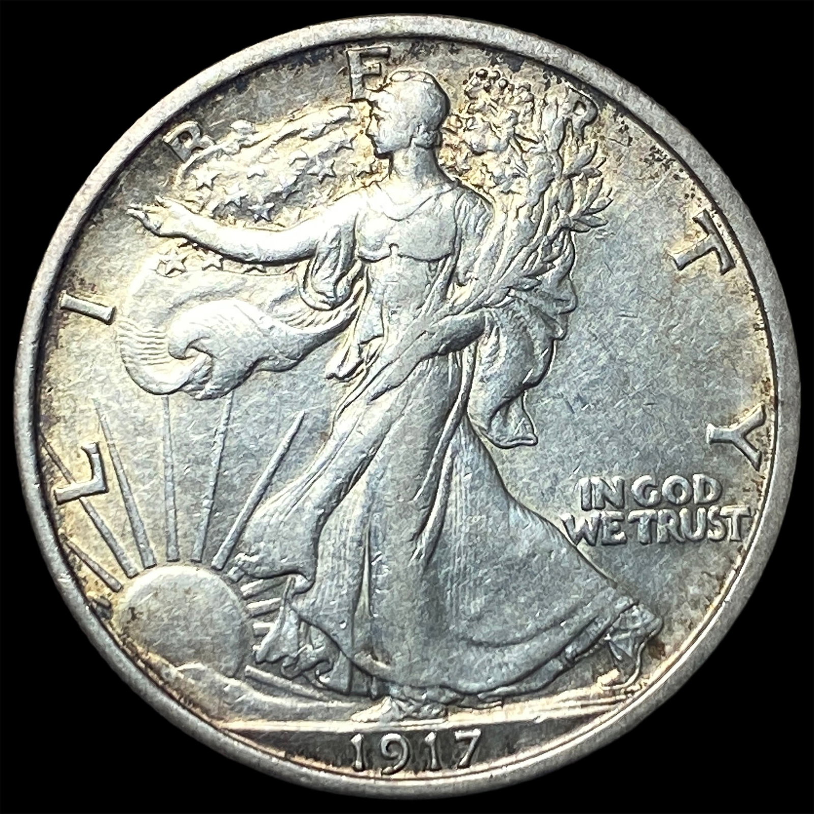 1917 Walking Liberty Half Dollar CLOSELY UNCIRCULATED: 1917 Walking Liberty Half Dollar CLOSELY UNCIRCULATED