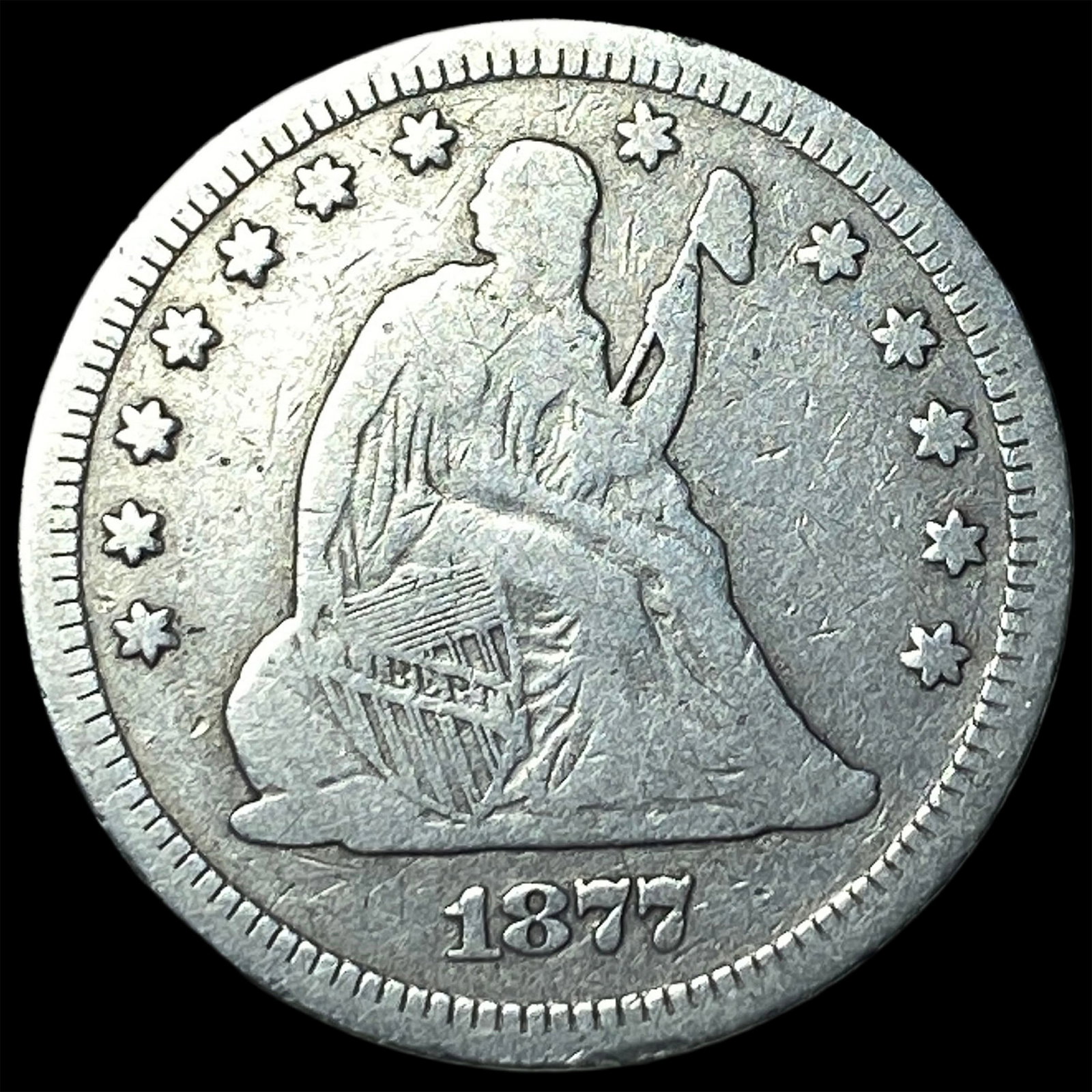 1877 Seated Liberty Quarter LIGHTLY CIRCULATED: 1877 Seated Liberty Quarter LIGHTLY CIRCULATED