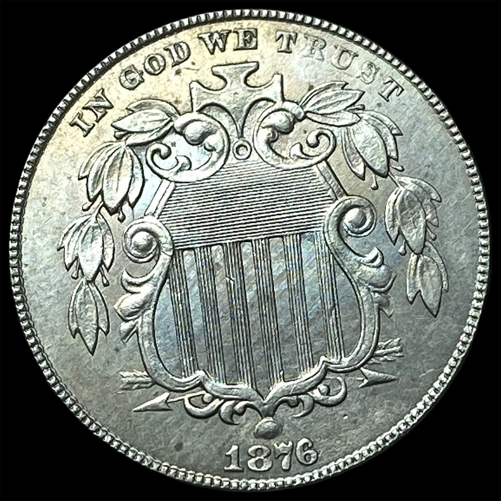 1876 Shield Nickel CLOSELY UNCIRCULATED (1 of 2)