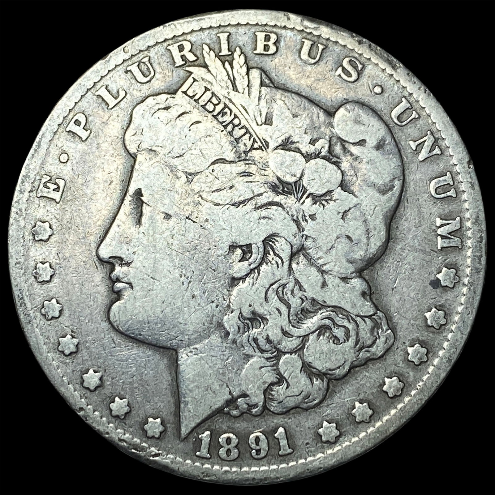 1891-CC Silver Morgan Dollar LIGHTLY CIRCULATED: 1891-CC Silver Morgan Dollar LIGHTLY CIRCULATED