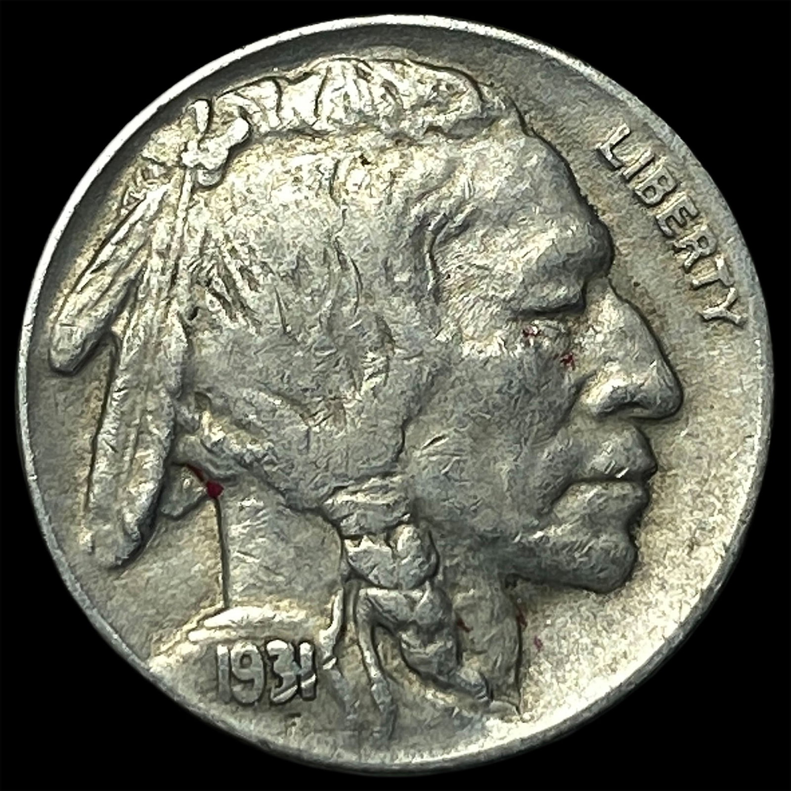 1934-S Buffalo Nickel NEARLY UNCIRCULATED (1 of 2)