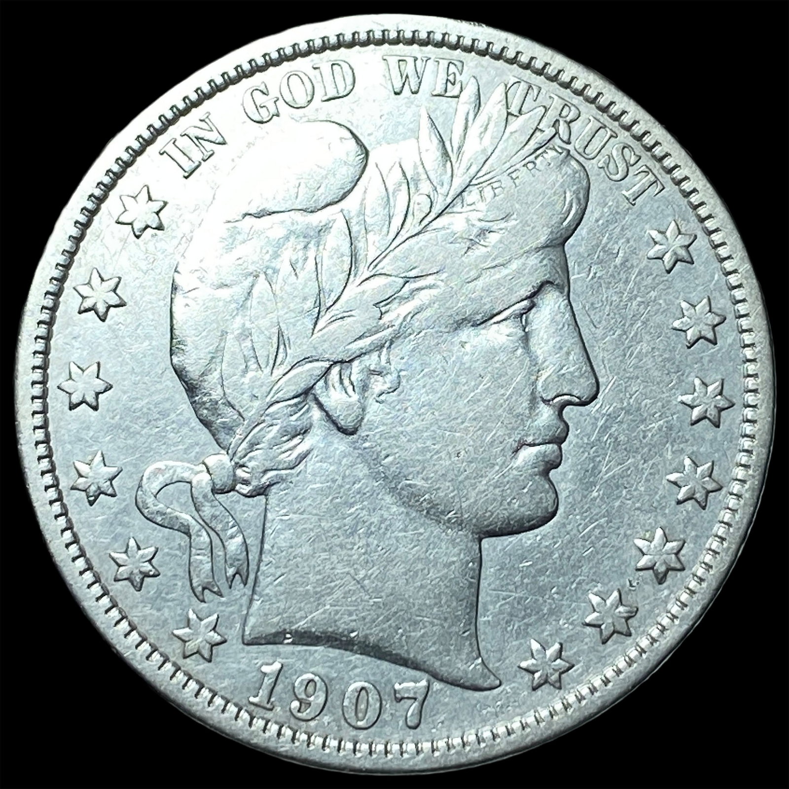 1907-D Silver Barber Half Dollar ABOUT UNCIRCULATED (1 of 2)