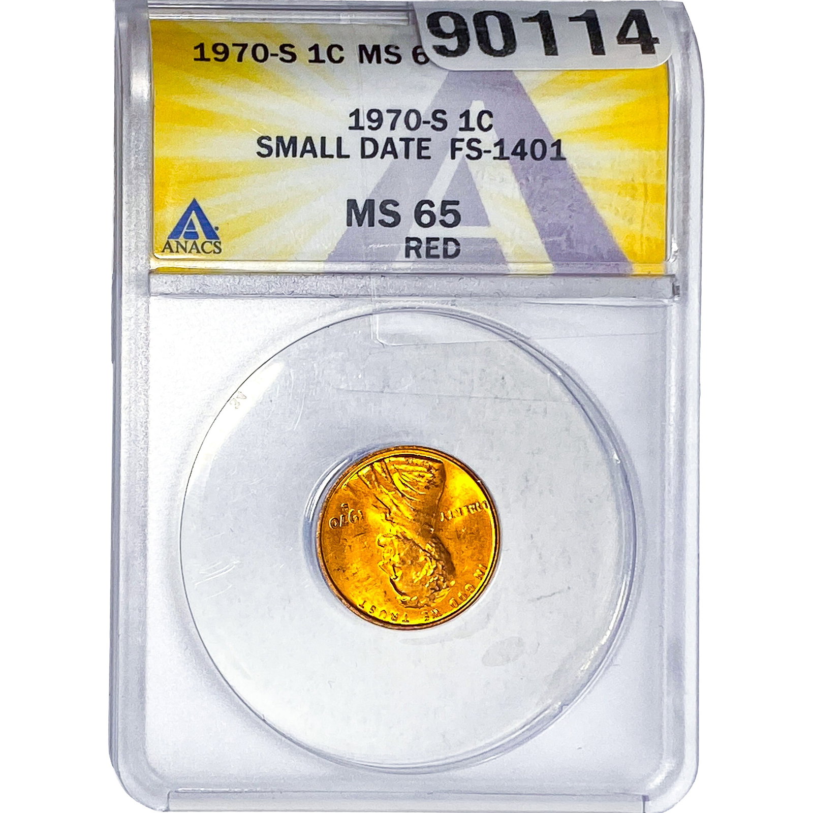 1970-S Wheat Cent ANACS MS65 SMALL DATE: 1970-S Wheat Cent ANACS MS65 SMALL DATE