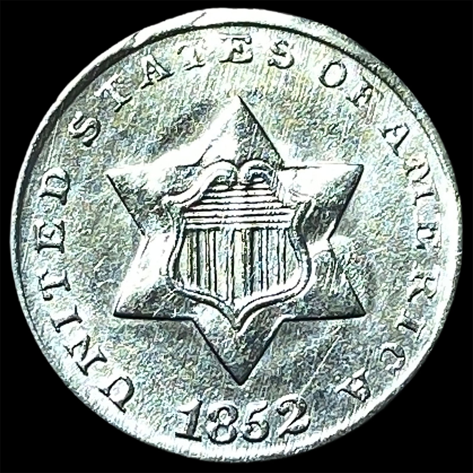 1852 Silver Three-Cent Piece UNCIRCULATED (1 of 2)