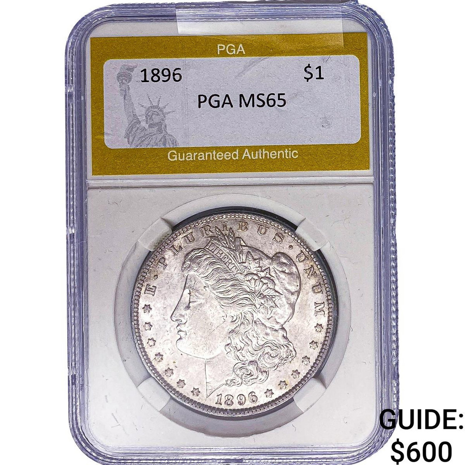 1896 Morgan Silver Dollar PGA MS65: 1896 Morgan Silver Dollar PGA MS65