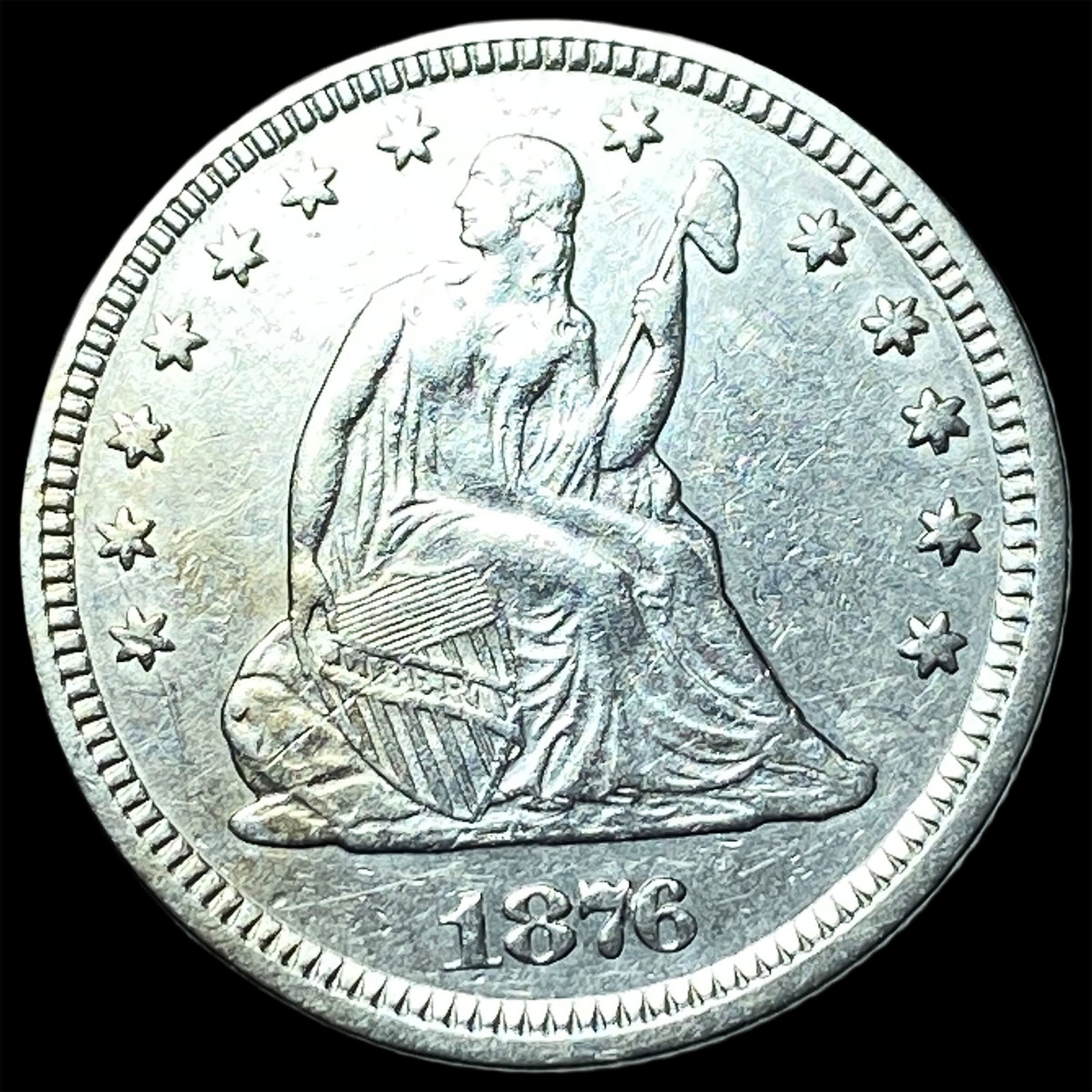 1876 Seated Liberty Quarter CLOSELY UNCIRCULATED: 1876 Seated Liberty Quarter CLOSELY UNCIRCULATED