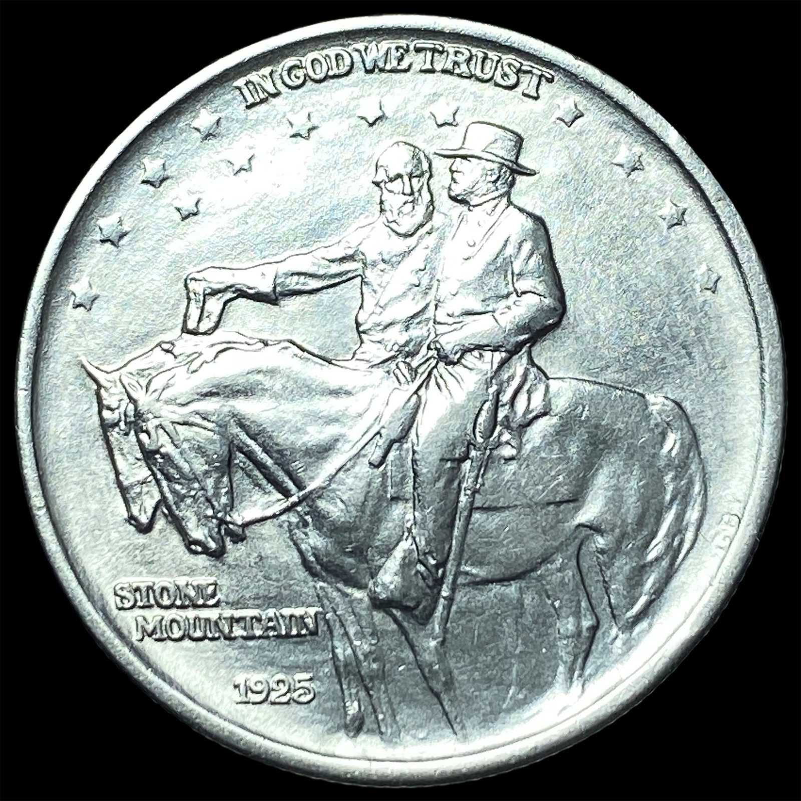 1925 Silver Stone Mountain Half Dollar CLOSELY UNCIRCULATED: 1925 Silver Stone Mountain Half Dollar CLOSELY UNCIRCULATED