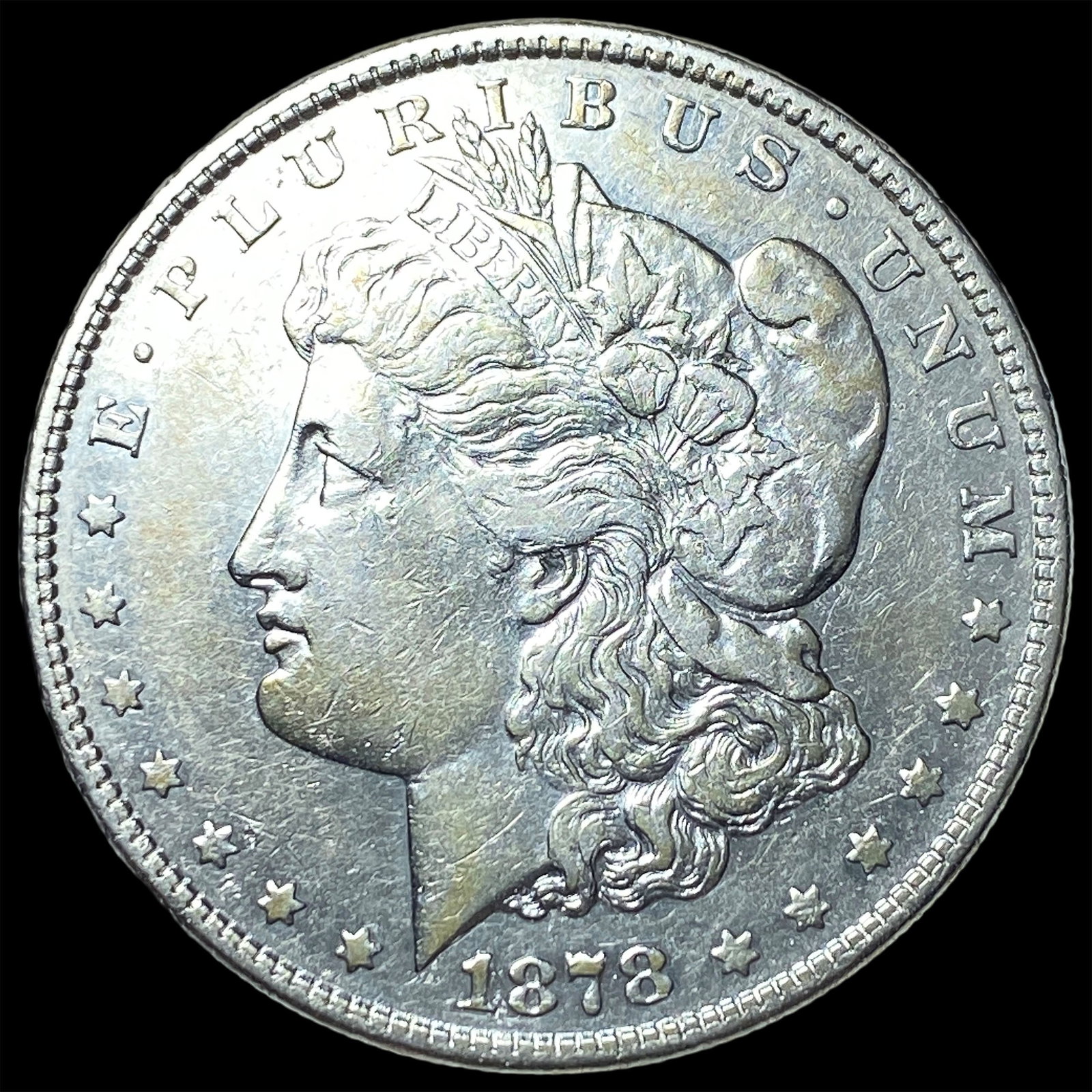 1878 8tf Silver Morgan Dollar NEARLY UNCIRCULATED: 1878 8tf Silver Morgan Dollar NEARLY UNCIRCULATED