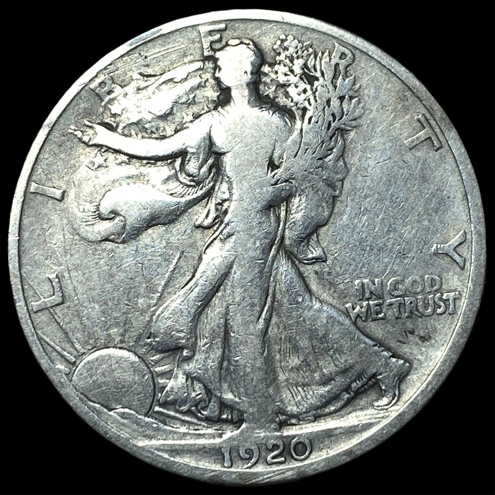 1920-D Silver Walking Liberty Half Dollar LIGHTLY CIRCULATED: 1920-D Silver Walking Liberty Half Dollar LIGHTLY CIRCULATED