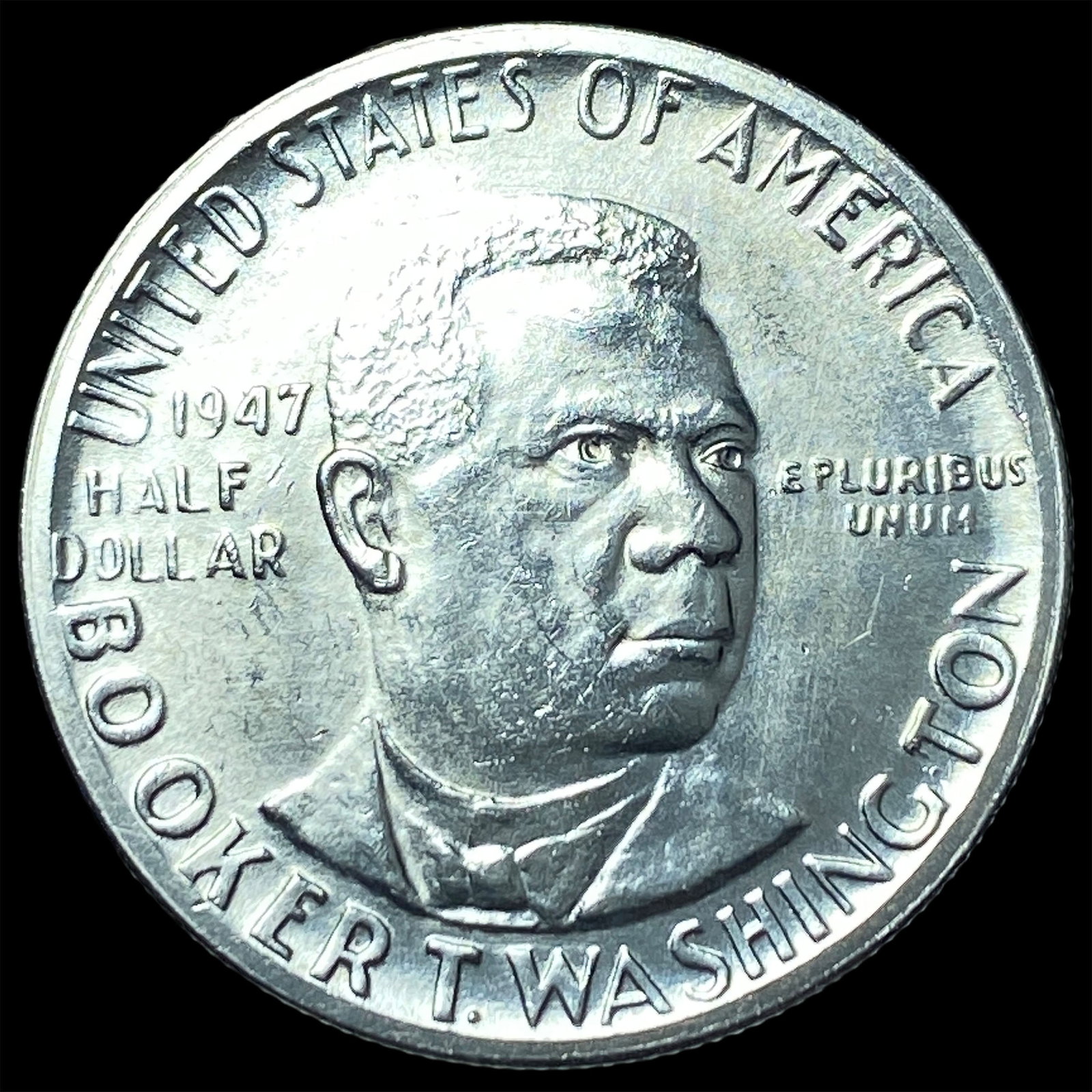 1947-P Silver Half Dollar Booker T. Washington UNCIRCULATED: 1947-P Silver Half Dollar Booker T. Washington UNCIRCULATED