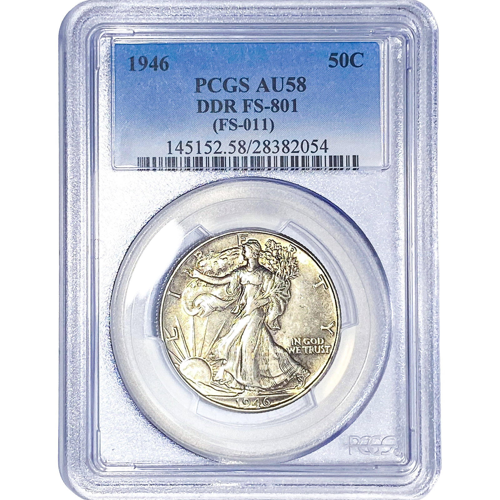1946 Walking Liberty Half Dollar PCGS AU58: 1946 Walking Liberty Half Dollar PCGS AU58