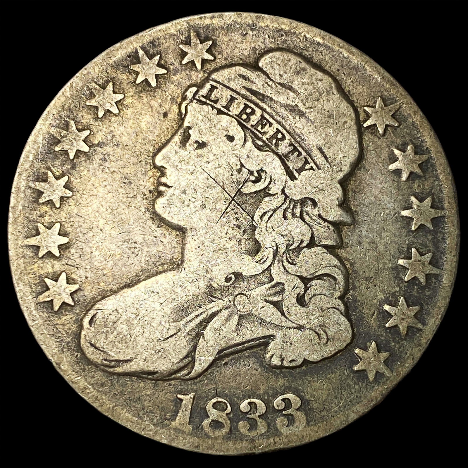 1833 Capped Bust Half Dollar LIGHTLY CIRCULATED: 1833 Capped Bust Half Dollar LIGHTLY CIRCULATED
