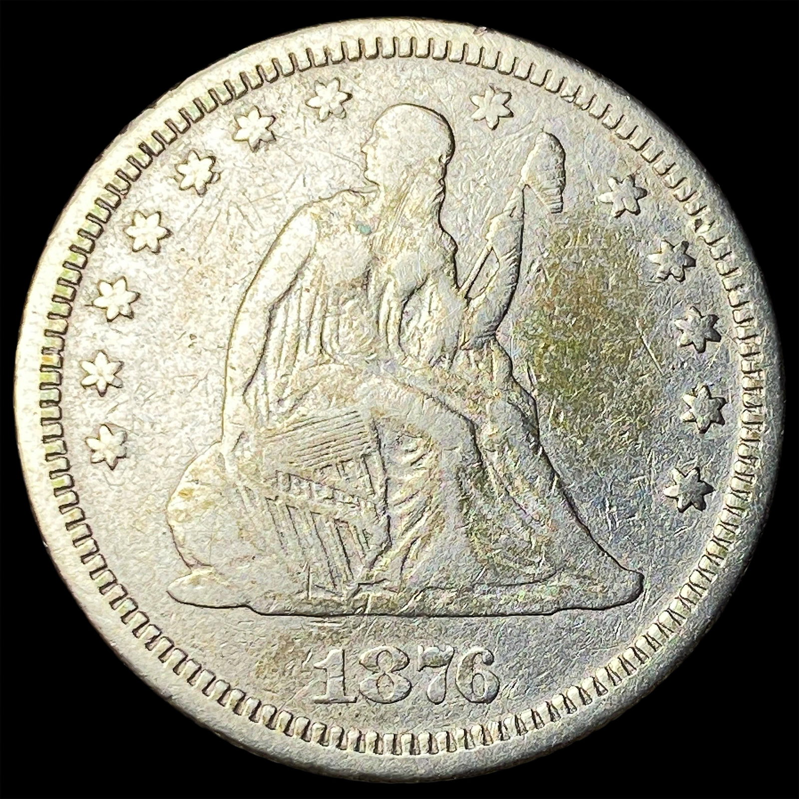 1876 Silver Quarter Dollar LIGHTLY CIRCULATED: 1876 Silver Quarter Dollar LIGHTLY CIRCULATED