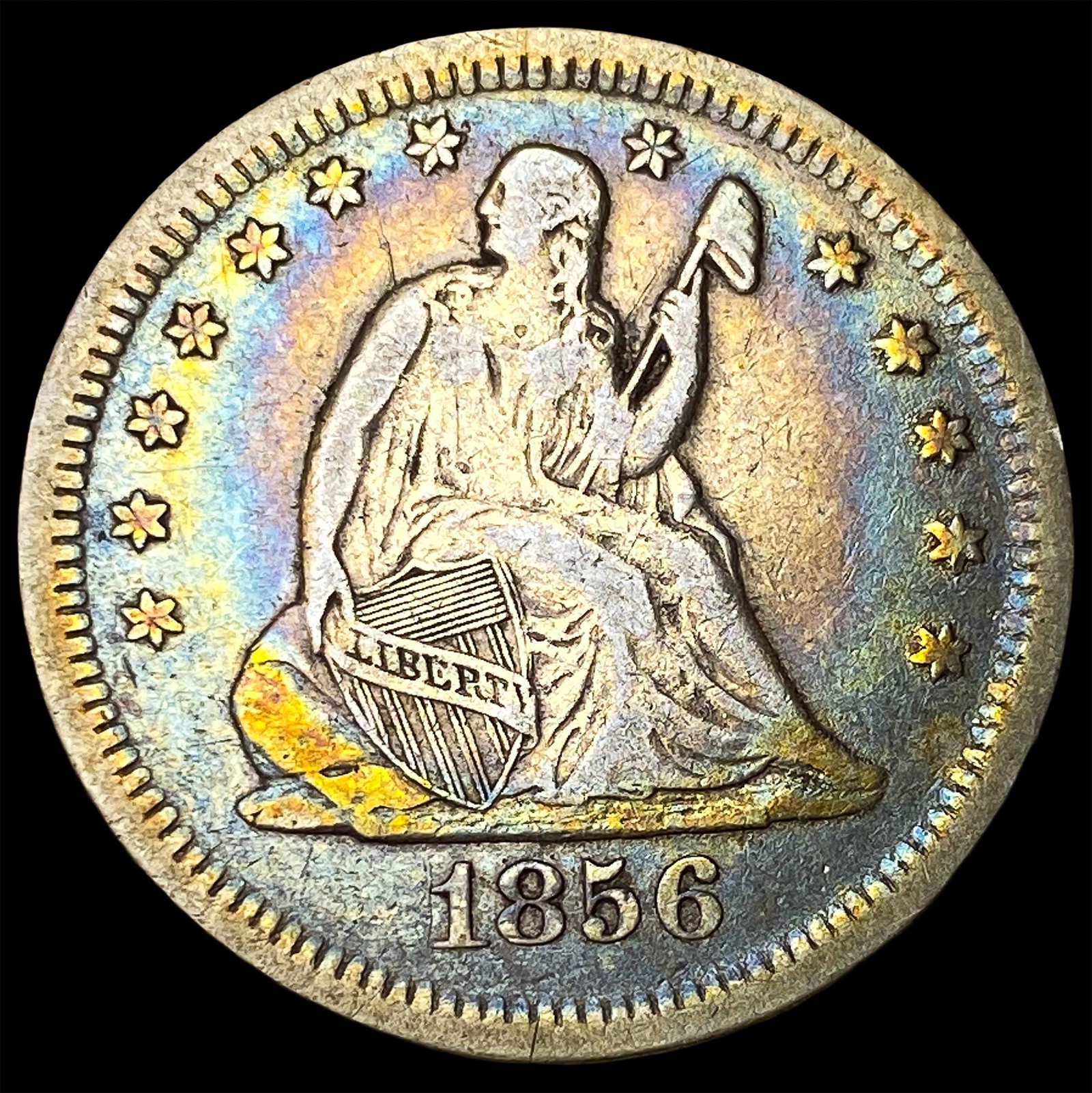 1856 Seated Liberty Quarter NEARLY UNCIRCULATED: 1856 Seated Liberty Quarter NEARLY UNCIRCULATED