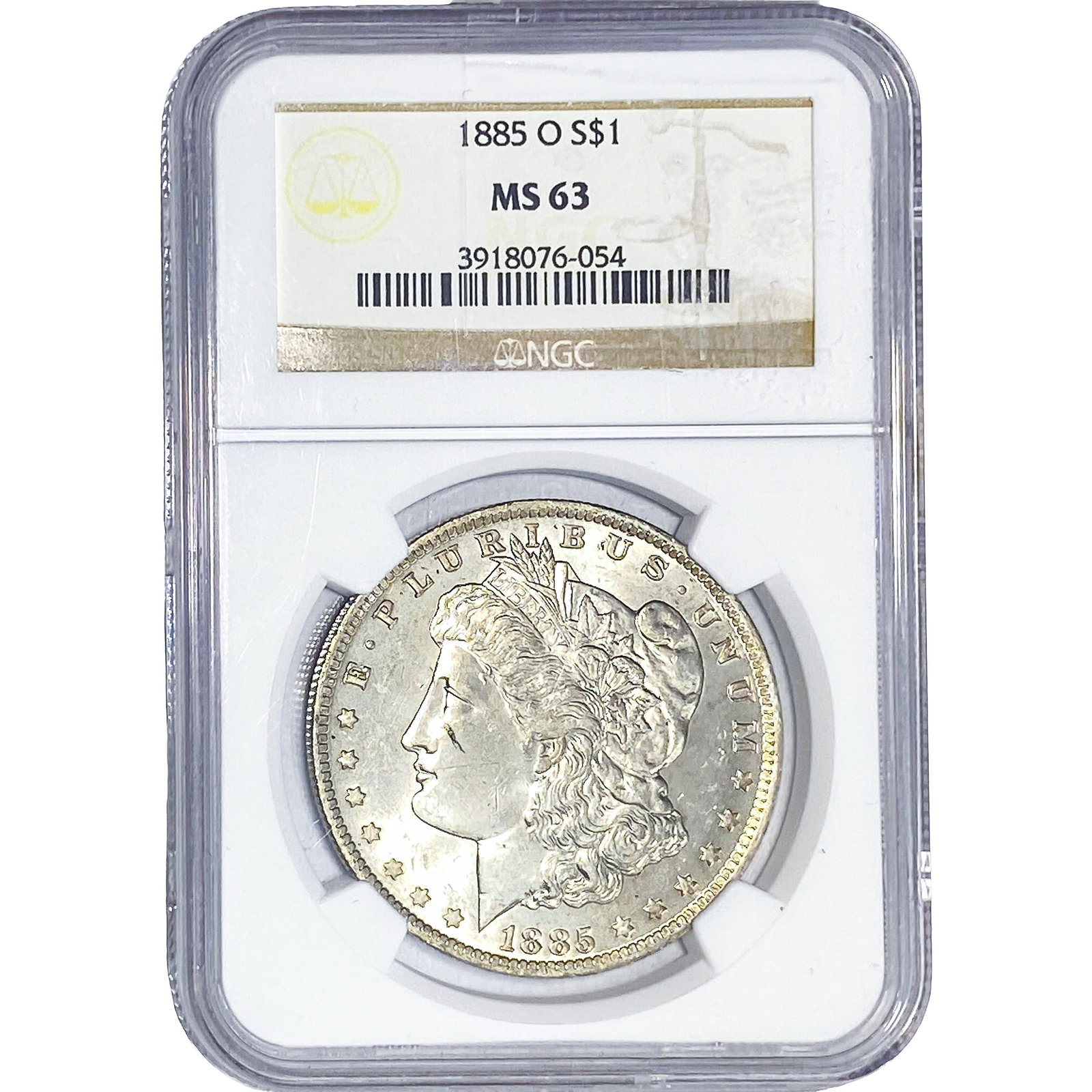 1885-O Morgan Silver Dollar NGC MS63: 1885-O Morgan Silver Dollar NGC MS63