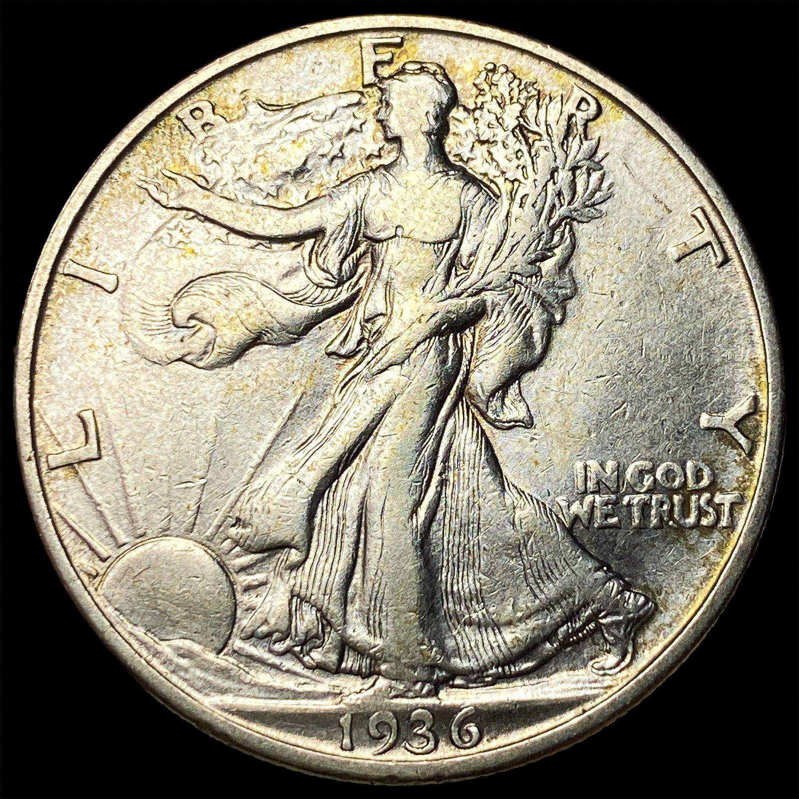 1936-D Silver Walking Liberty Half Dollar CLOSELY UNCIRCULATED: 1936-D Silver Walking Liberty Half Dollar CLOSELY UNCIRCULATED