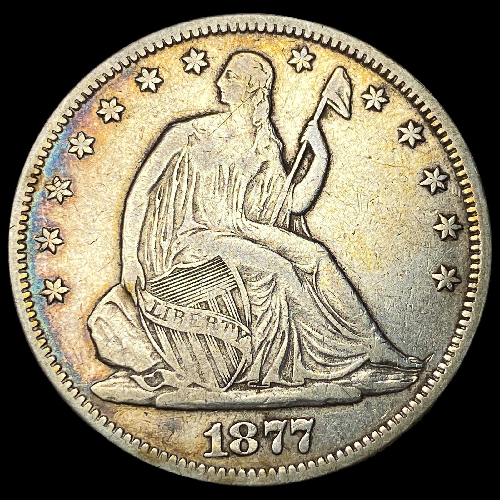 1877 Seated Liberty Half Dollar CLOSELY UNCIRCULATED: 1877 Seated Liberty Half Dollar CLOSELY UNCIRCULATED