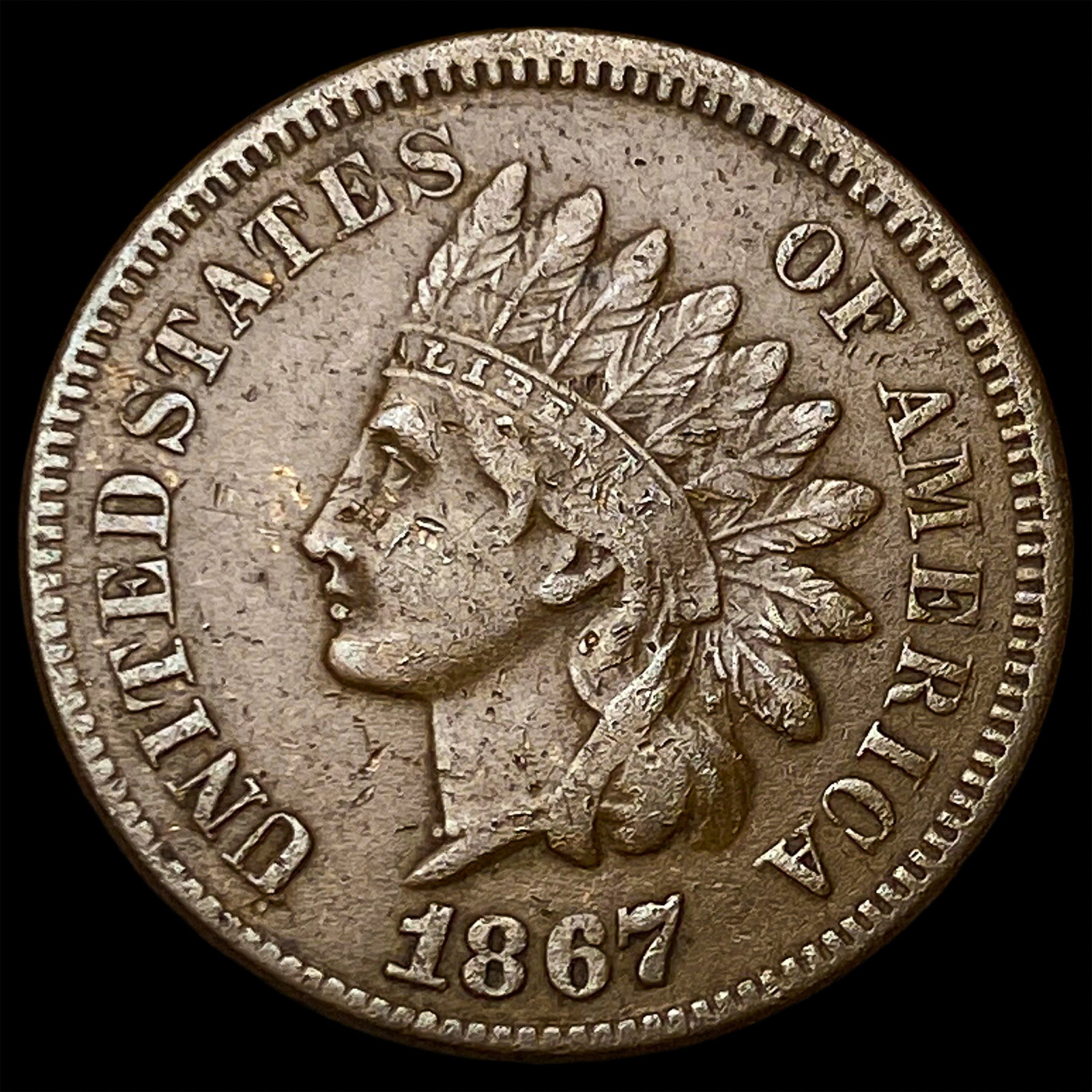 1867 Indian Head Cent CLOSELY UNCIRCULATED: 1867 Indian Head Cent CLOSELY UNCIRCULATED