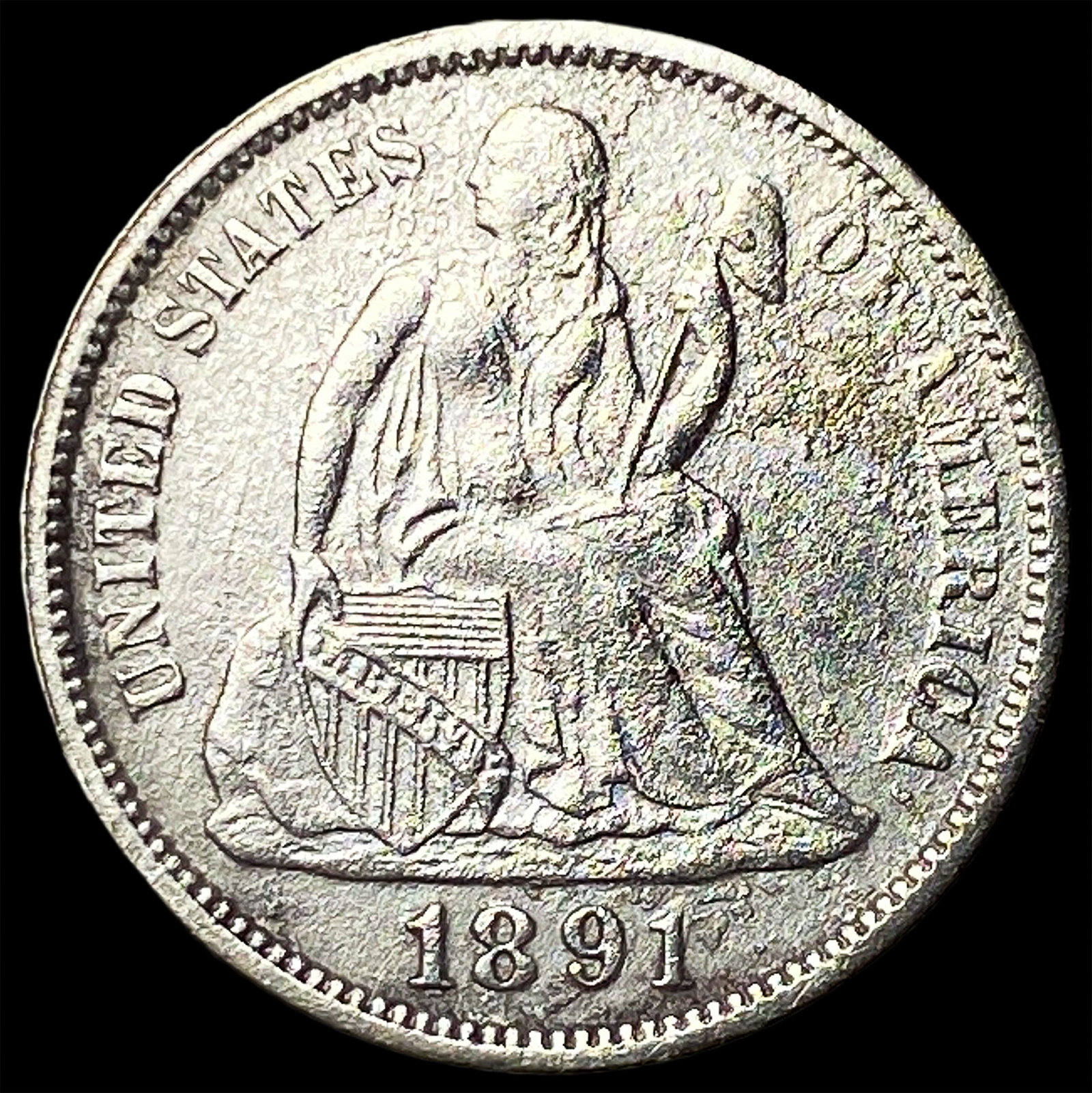 1891 Silver Dime (Seated Liberty) HIGH GRADE: 1891 Silver Dime (Seated Liberty) HIGH GRADE