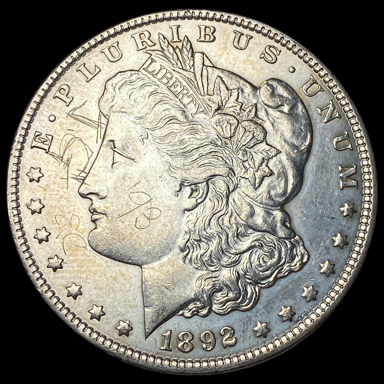 1892 Silver Dollar (Morgan Dollar) CLOSELY UNCIRCULATED: 1892 Silver Dollar (Morgan Dollar) CLOSELY UNCIRCULATED