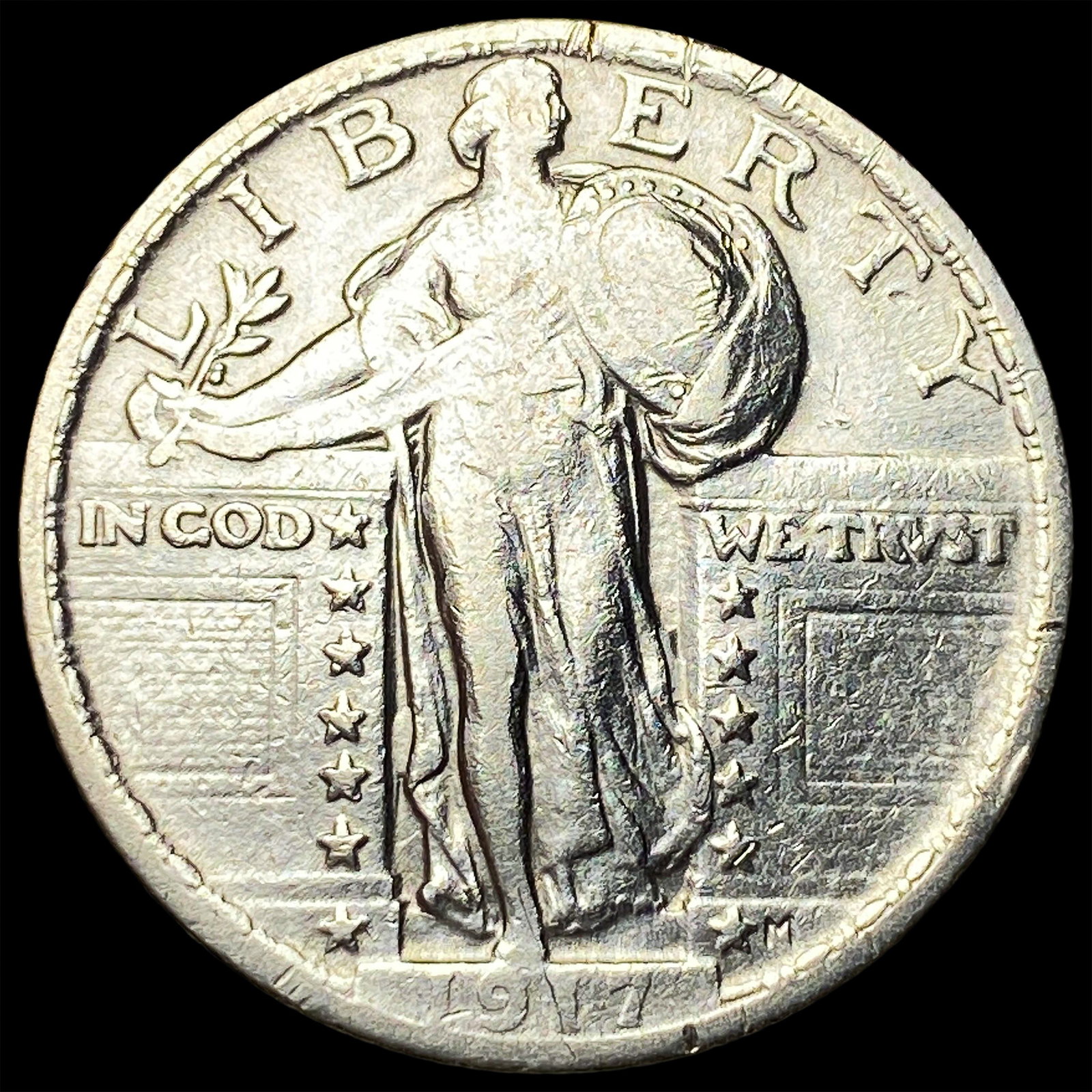 1917 Type 1 Standing Liberty Quarter NEARLY UNCIRCULATED: 1917 Type 1 Standing Liberty Quarter NEARLY UNCIRCULATED