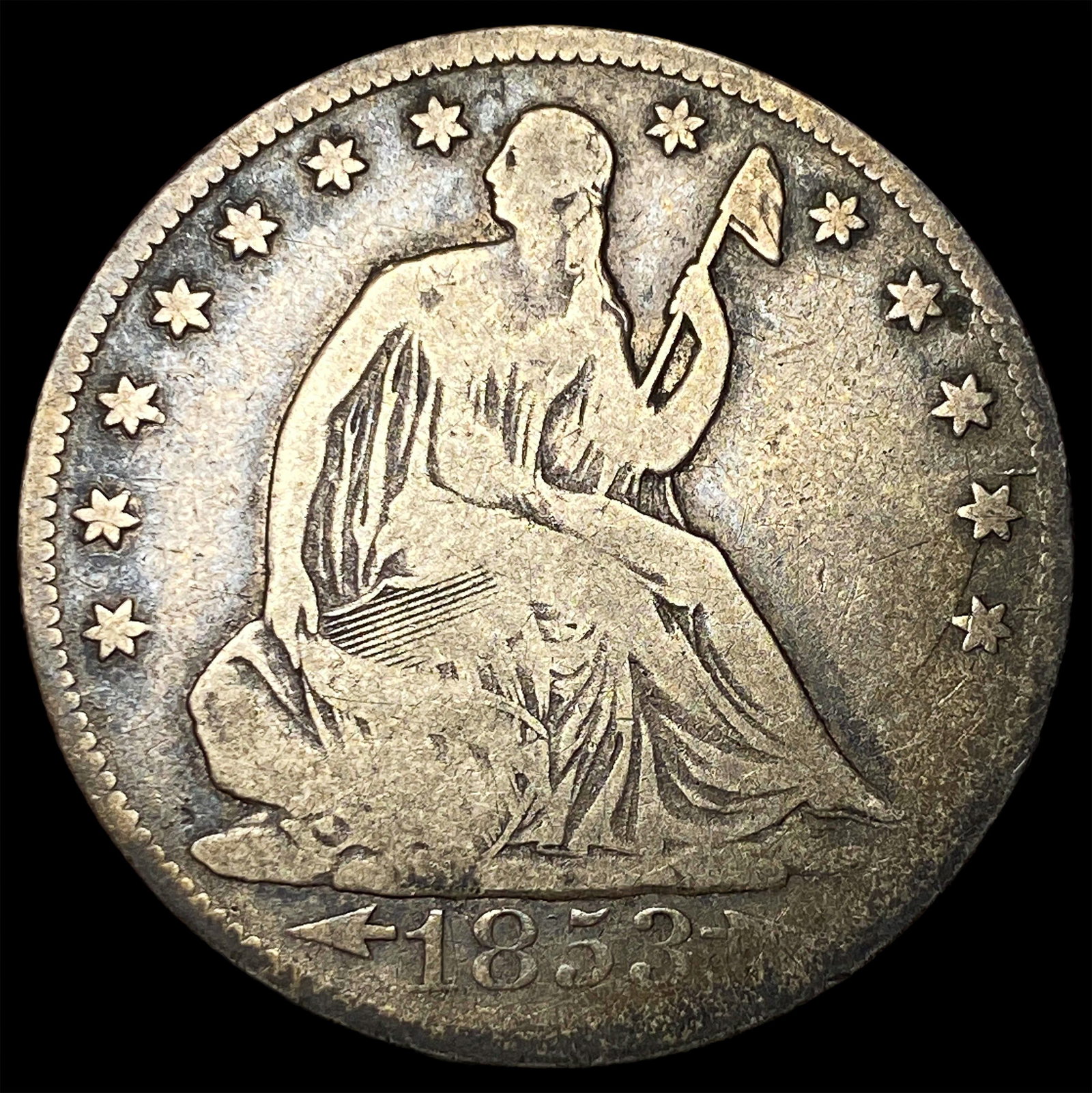 1853-O Silver Seated Liberty Half Dollar NICELY CIRCULATED: 1853-O Silver Seated Liberty Half Dollar NICELY CIRCULATED