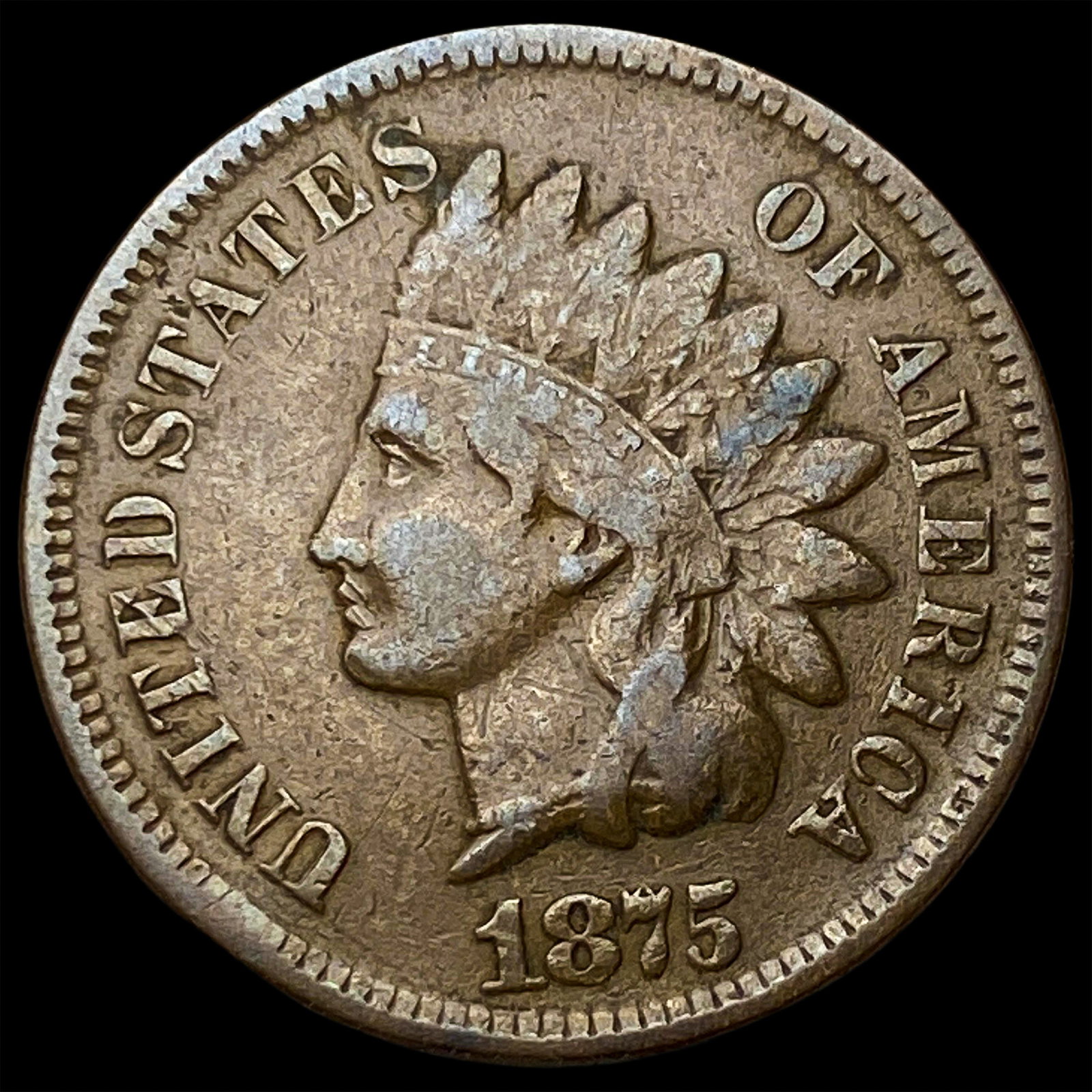 1875 Indian Head Cent NEARLY UNCIRCULATED: 1875 Indian Head Cent NEARLY UNCIRCULATED