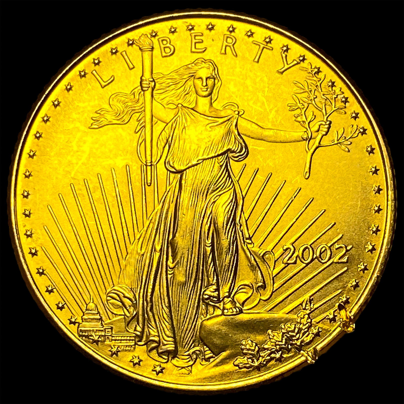 2002 1/4 oz Gold American Eagle $10 SUPERB GEM BU: 2002 1/4 oz Gold American Eagle $10 SUPERB GEM BU