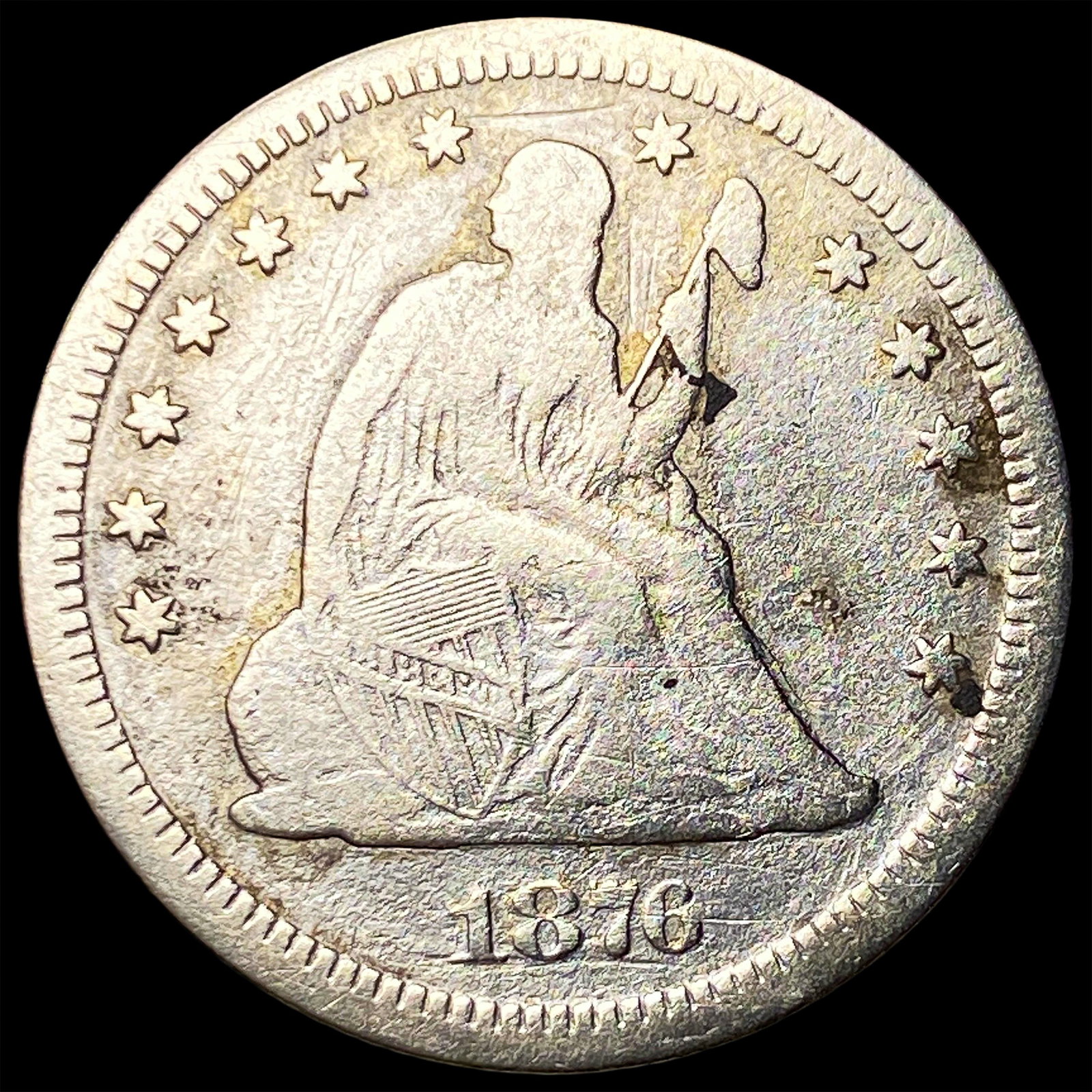 1876-CC Silver Seated Liberty Quarter LIGHTLY CIRCULATED: 1876-CC Silver Seated Liberty Quarter LIGHTLY CIRCULATED
