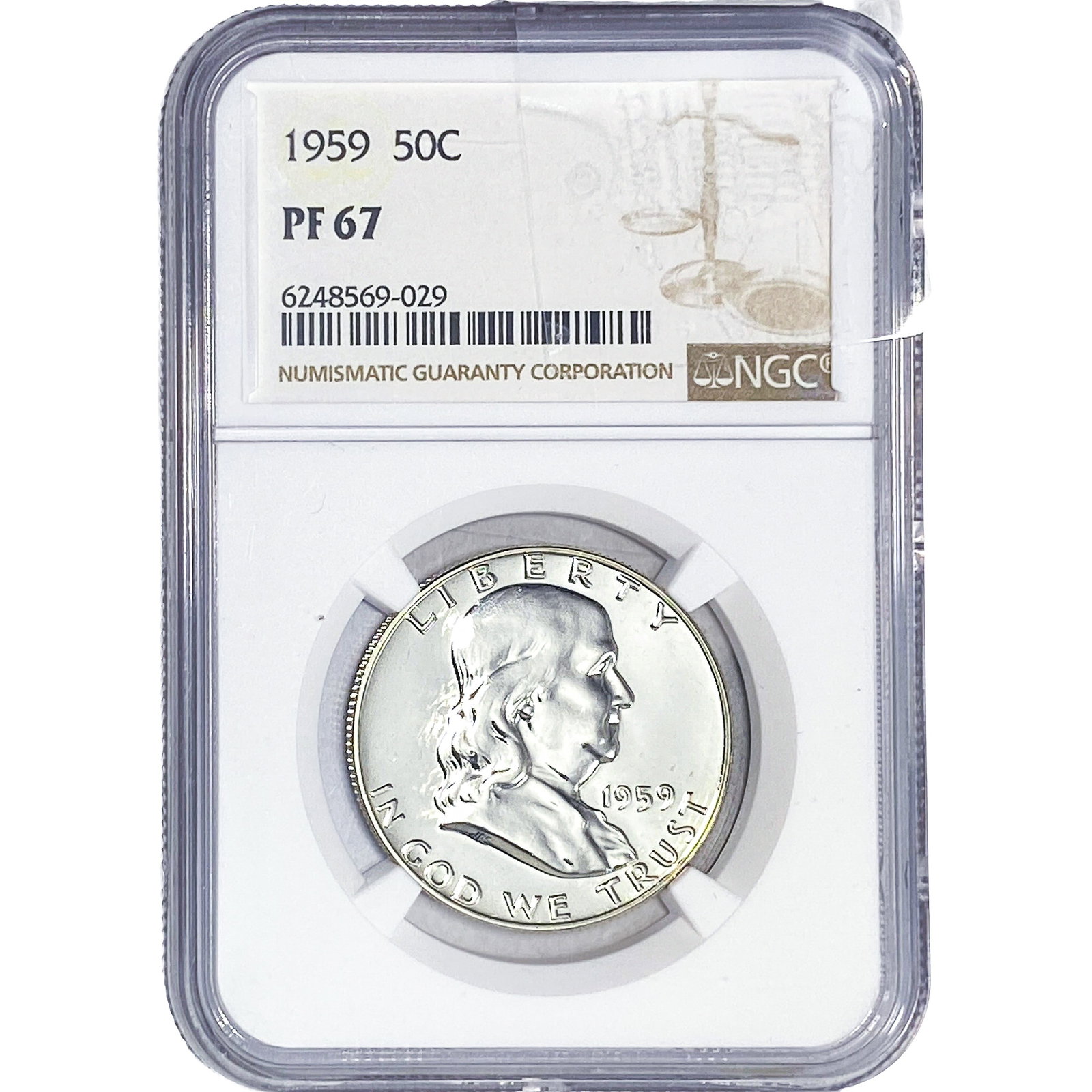 1959 Franklin Half Dollar NGC PF67: 1959 Franklin Half Dollar NGC PF67