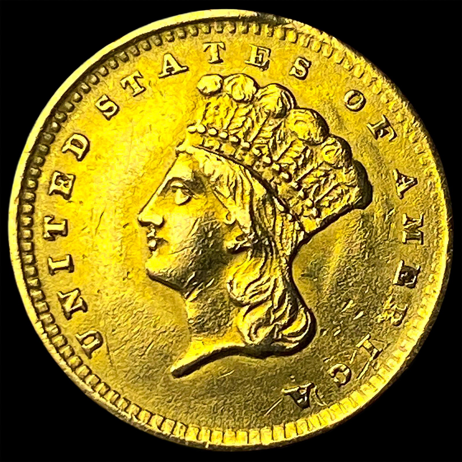 1856 Gold $1 Indian Princess Head Type 2 CLOSELY UNCIRCULATED: 1856 Gold $1 Indian Princess Head Type 2 CLOSELY UNCIRCULATED