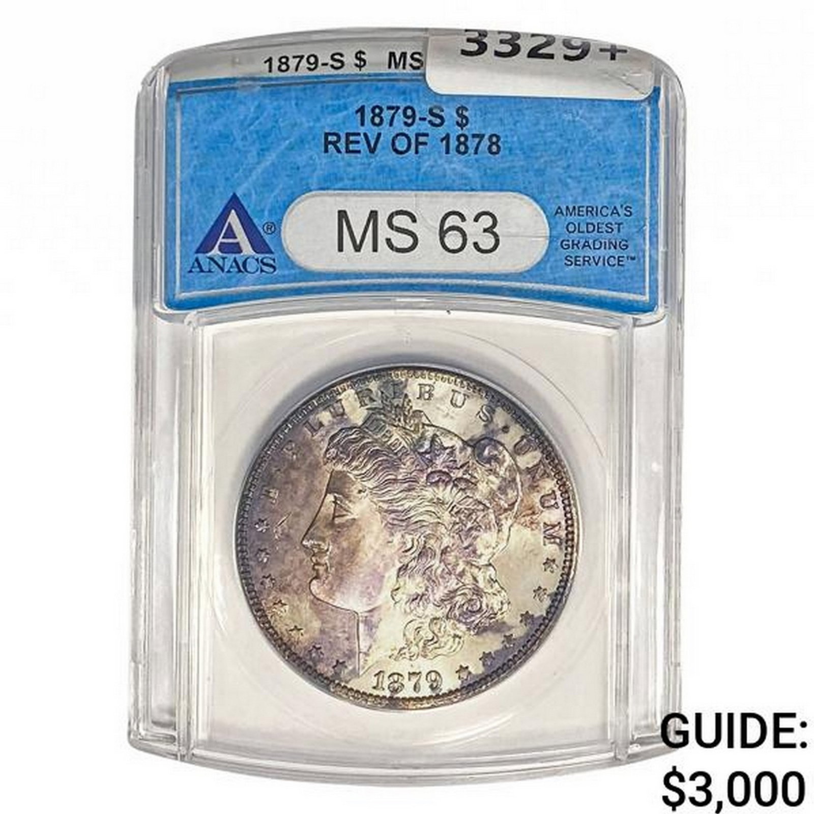 1879-S REV78 Morgan Silver Dollar ANACS MS63: 1879-S REV78 Morgan Silver Dollar ANACS MS63
