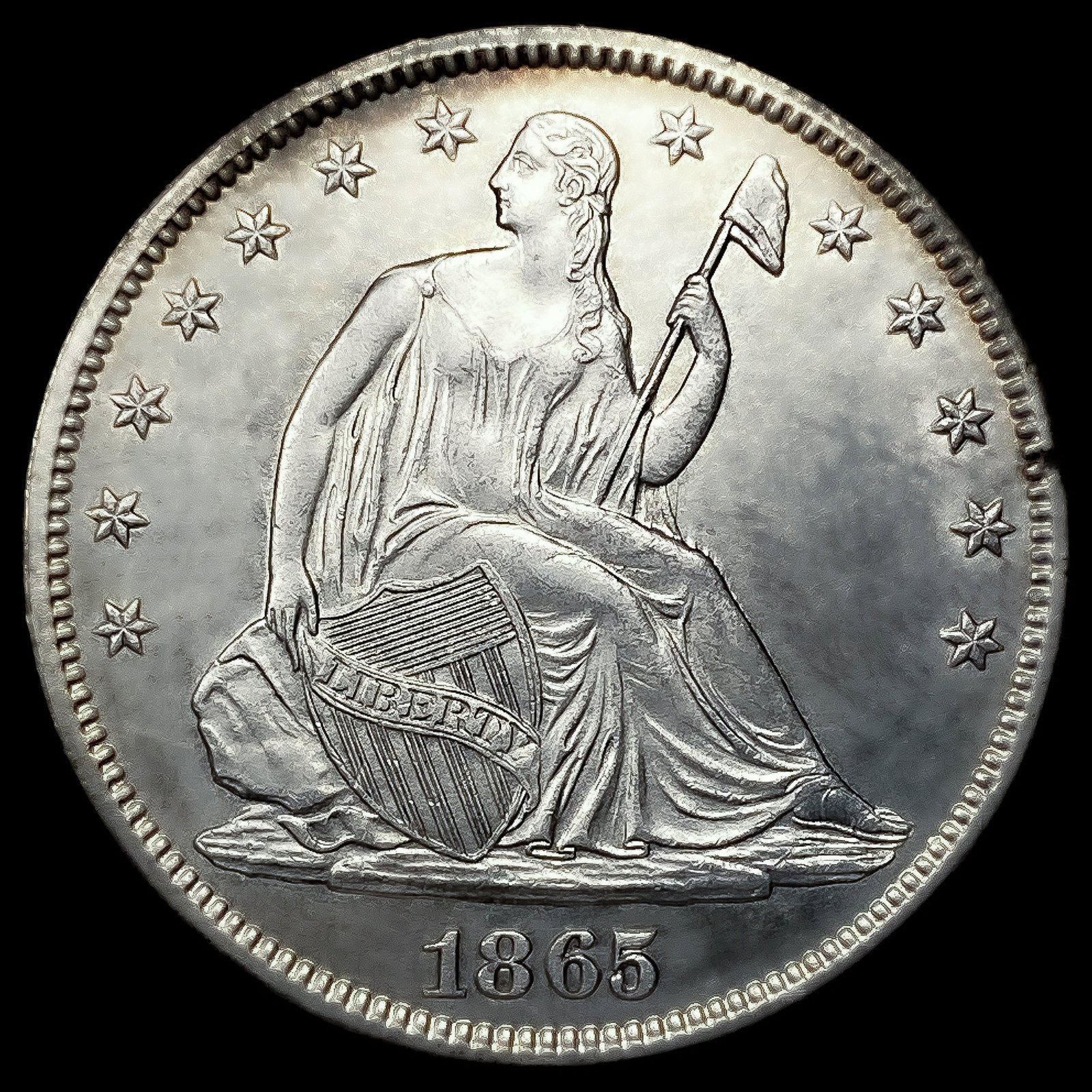 1865 Seated Liberty Half Dollar: 1865 Seated Liberty Half Dollar