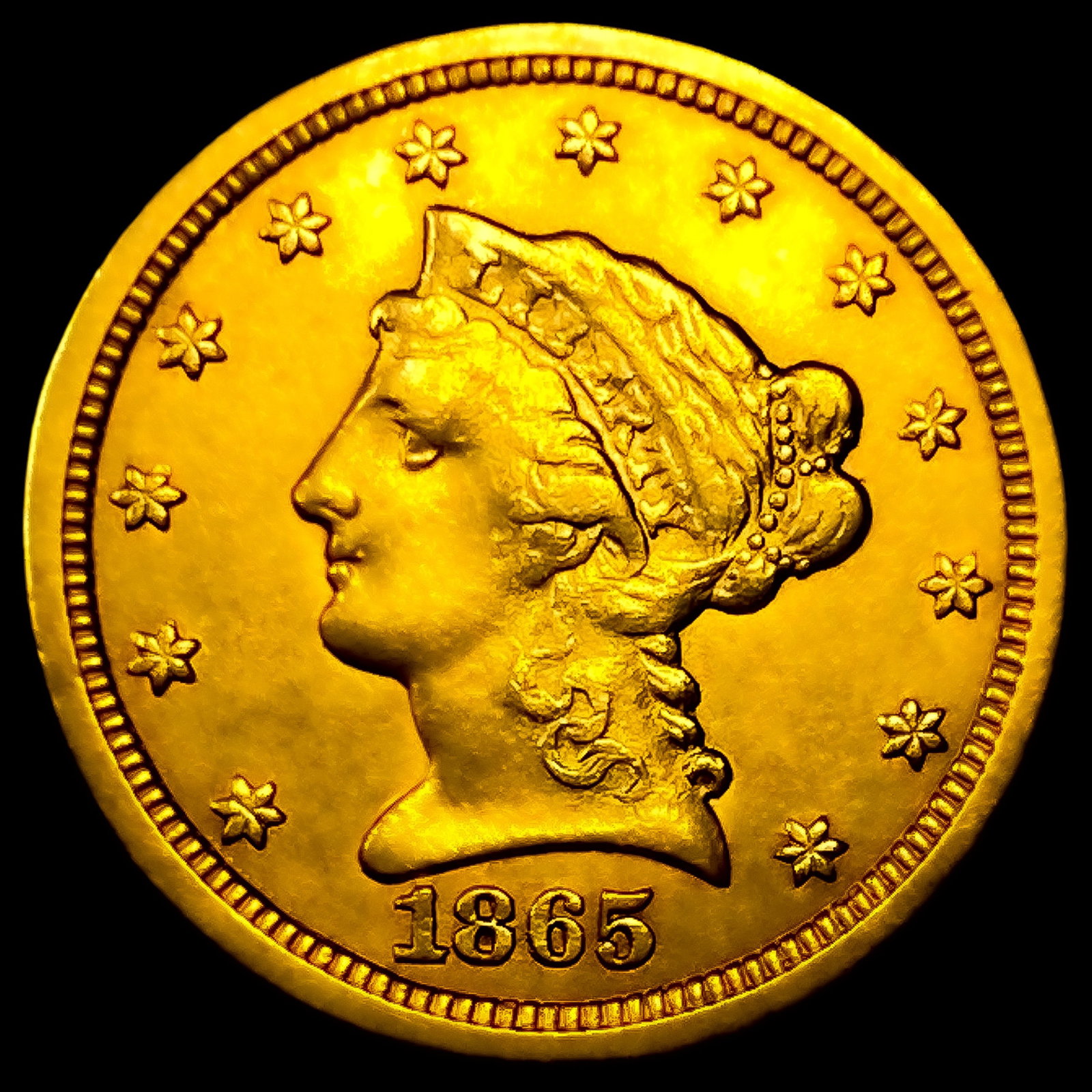 1865-S $2.50 Gold Quarter Eagle: 1865-S $2.50 Gold Quarter Eagle