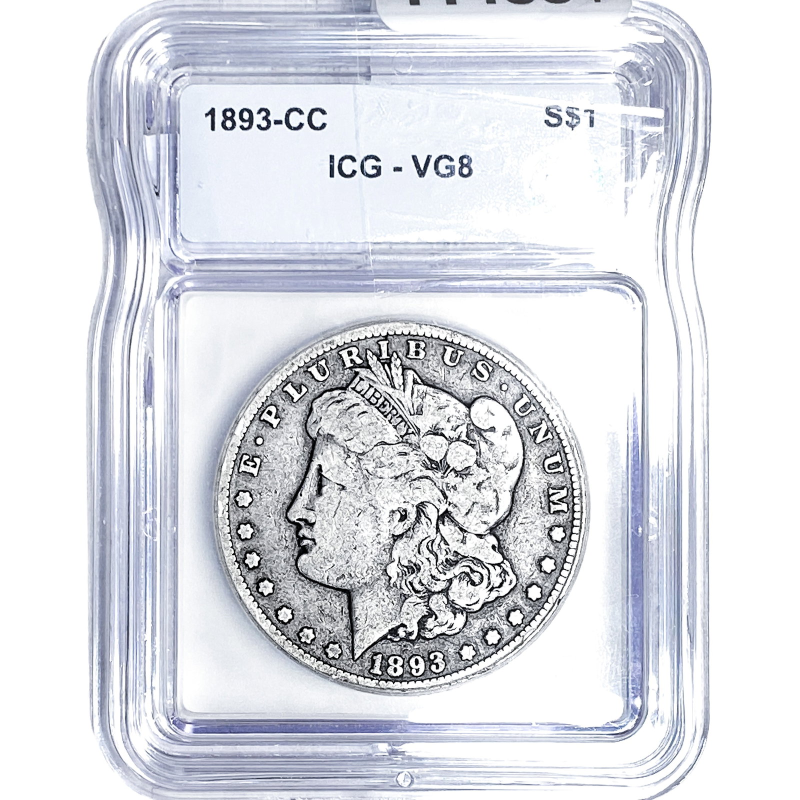 1893-CC Morgan Silver Dollar ICG VG8: 1893-CC Morgan Silver Dollar ICG VG8