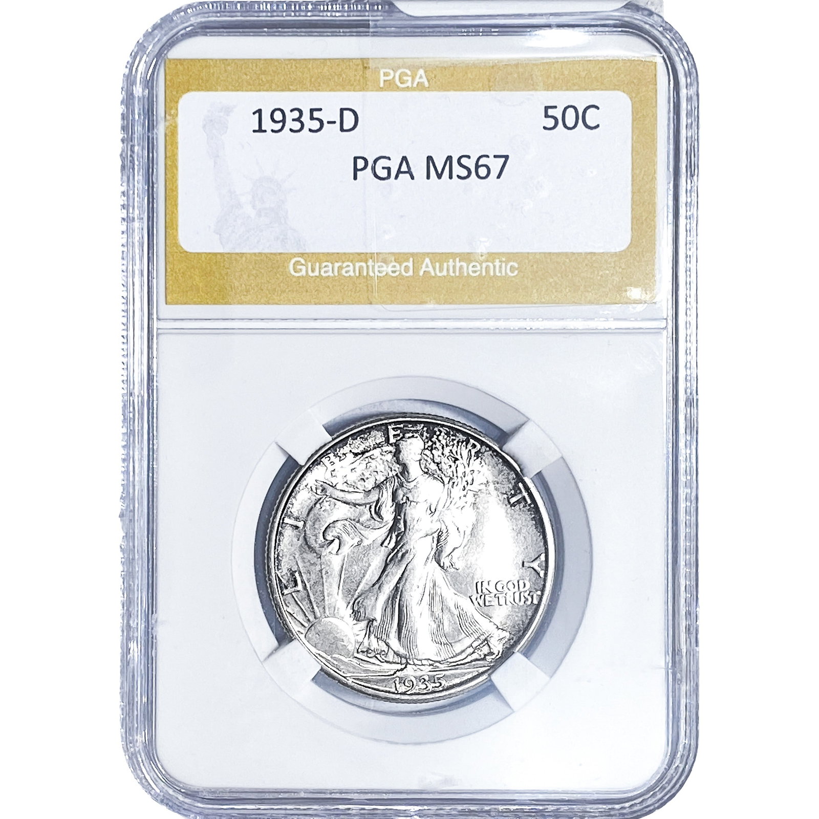 1935-D Walking Liberty Half Dollar PGA MS67: 1935-D Walking Liberty Half Dollar PGA MS67