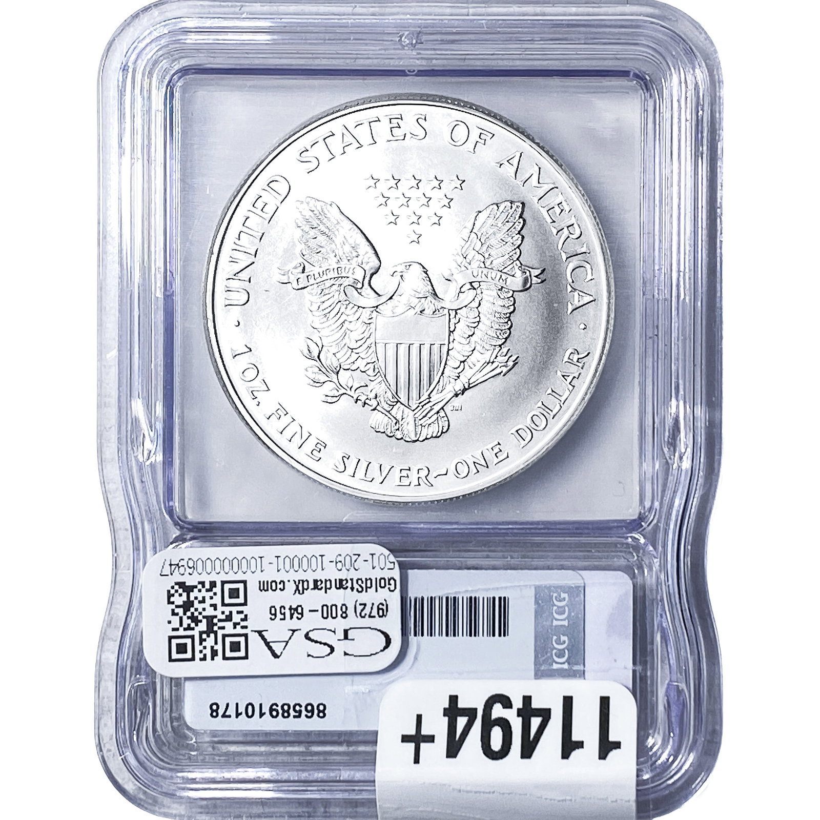 1999 Silver Eagle ICG MS70 - 2