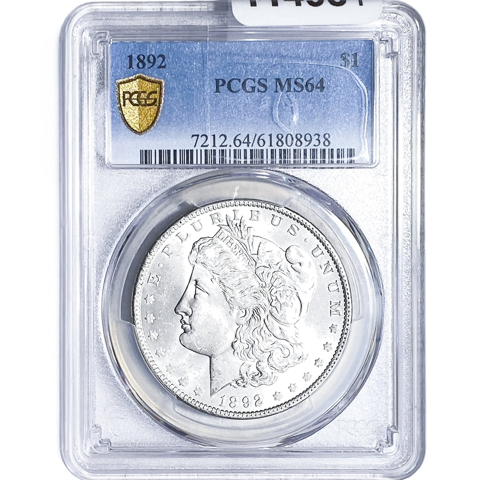 1892 Morgan Silver Dollar PCGS MS64: 1892 Morgan Silver Dollar PCGS MS64