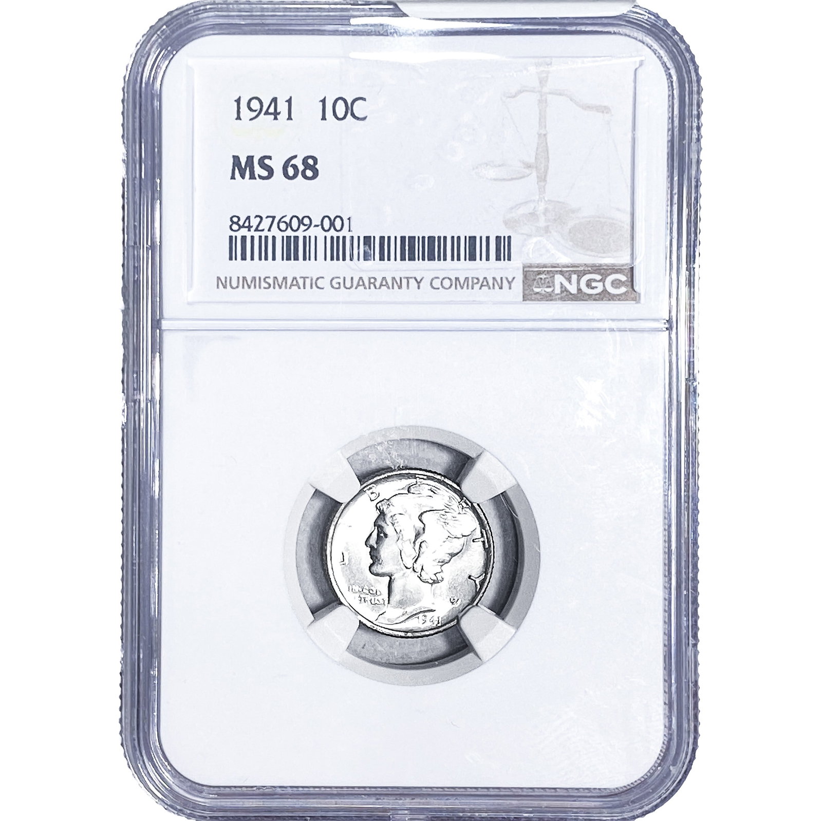 1941 Mercury Silver Dime NGC MS68: 1941 Mercury Silver Dime NGC MS68