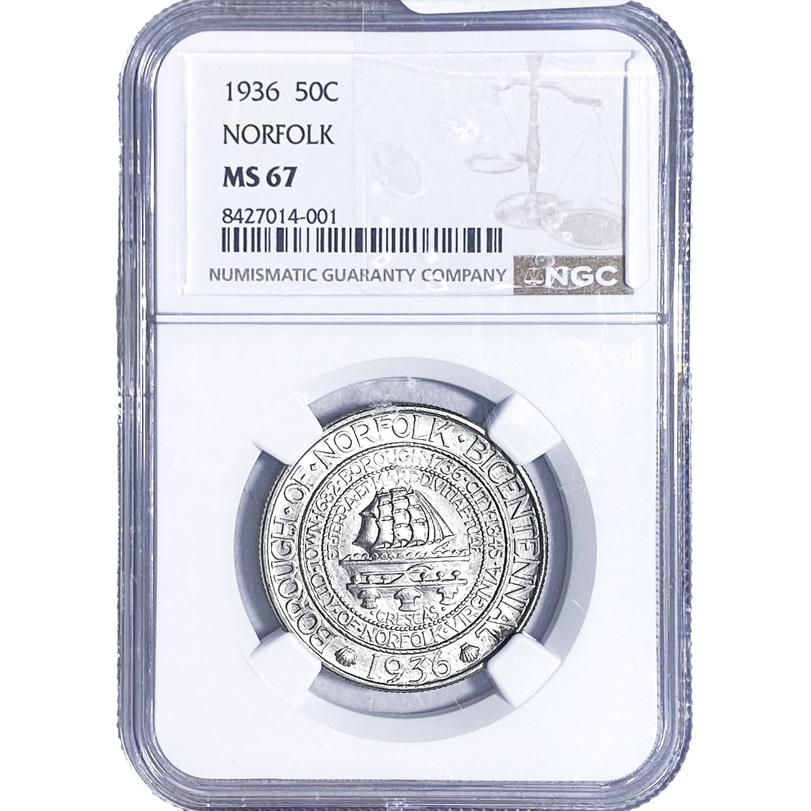 1936 Norfolk Half Dollar NGC MS67 (1 of 4)