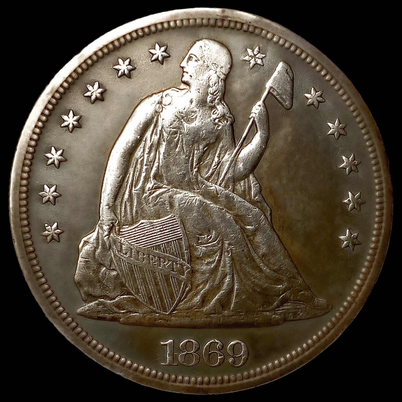 1869 Seated Liberty Dollar: 1869 Seated Liberty Dollar